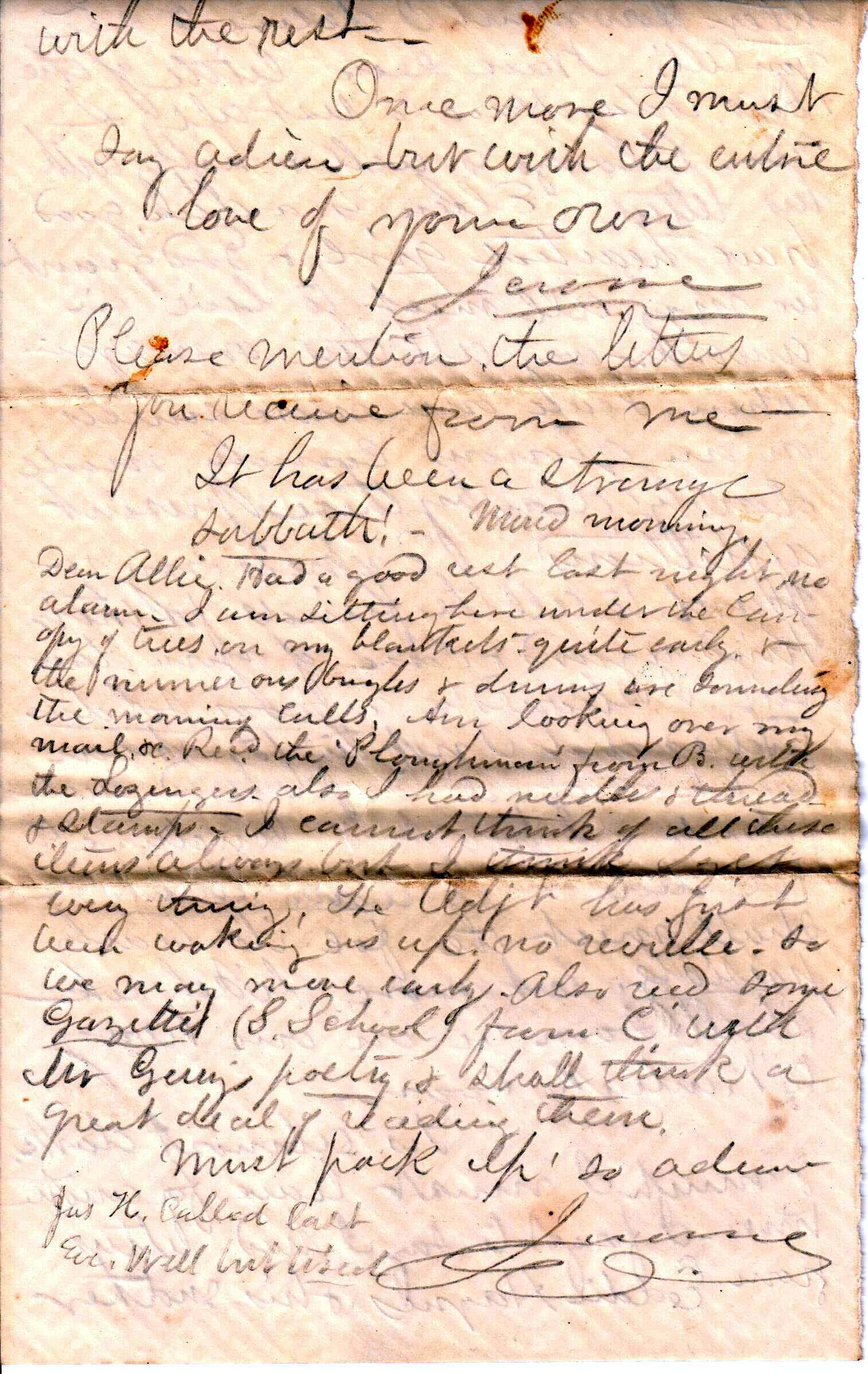 Jerome to Allie, July 5, 1863