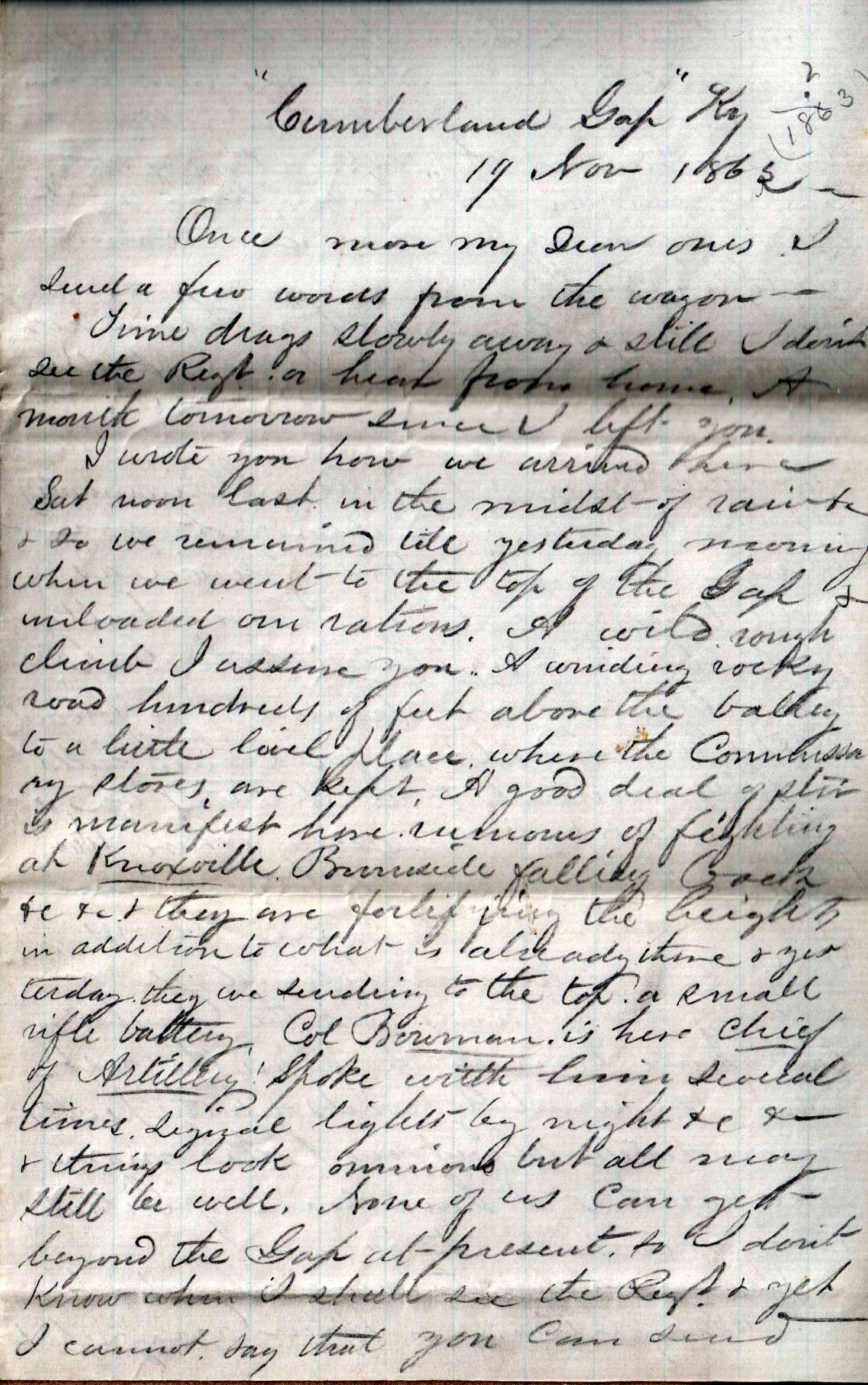 Jerome to Allie, November 19, 1863