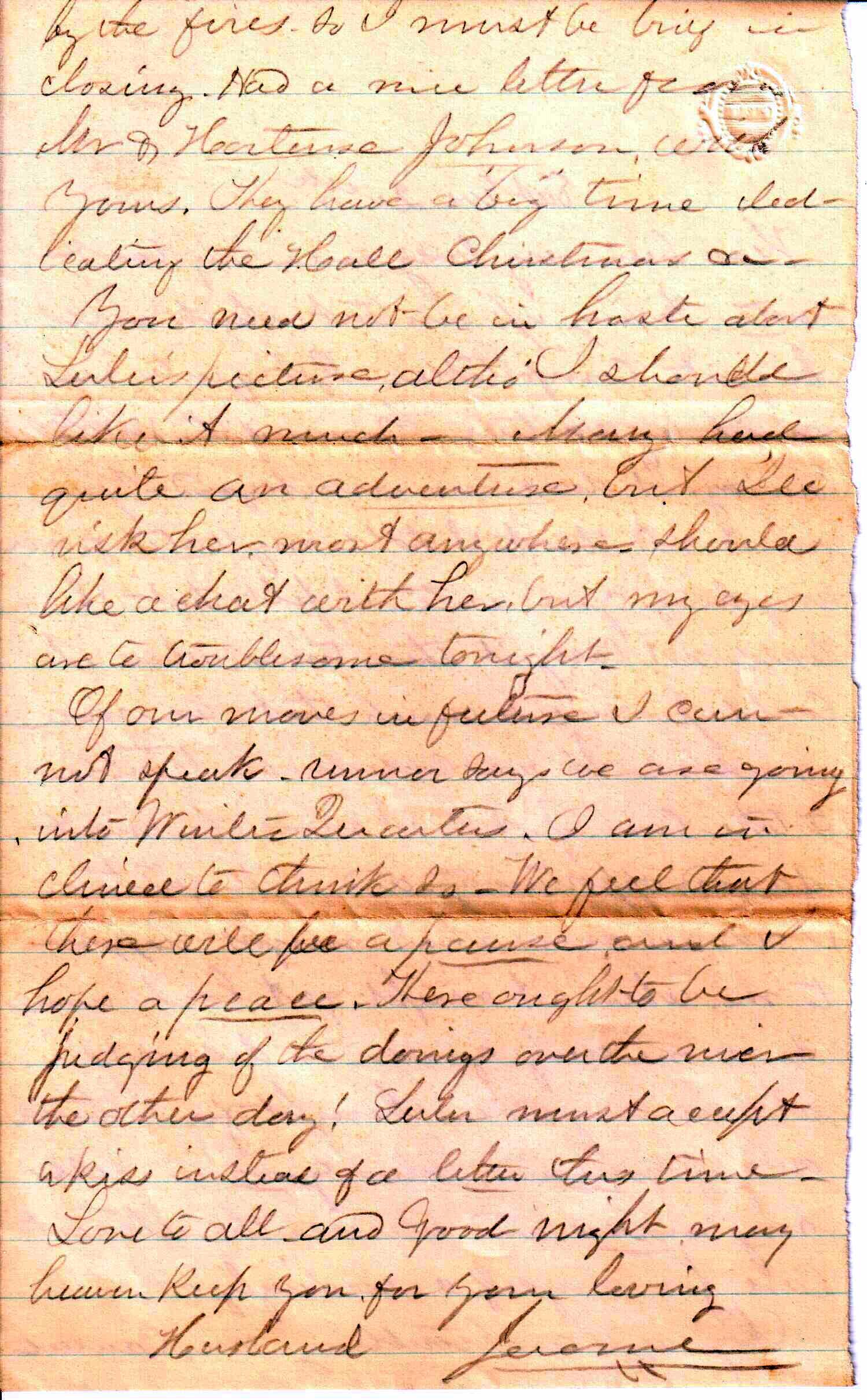 Jerome to Allie, December 20, 1862