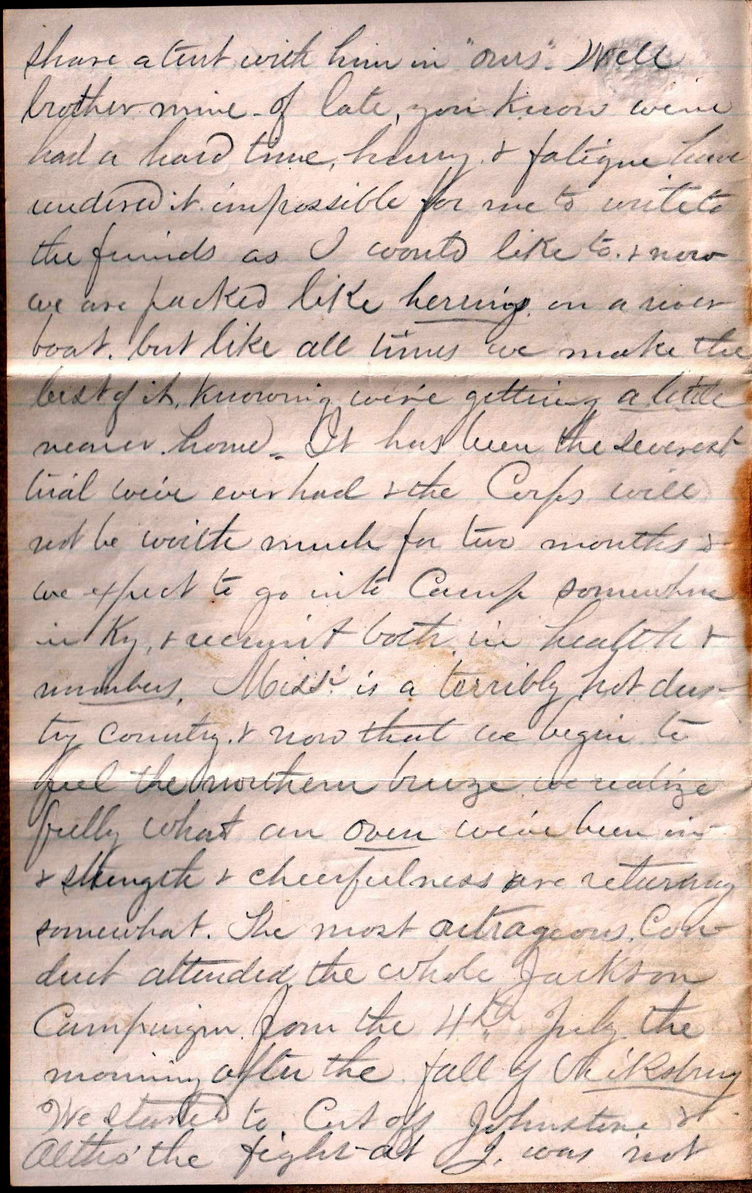 Jerome to "Brother" Franklin, July 9, 1863
