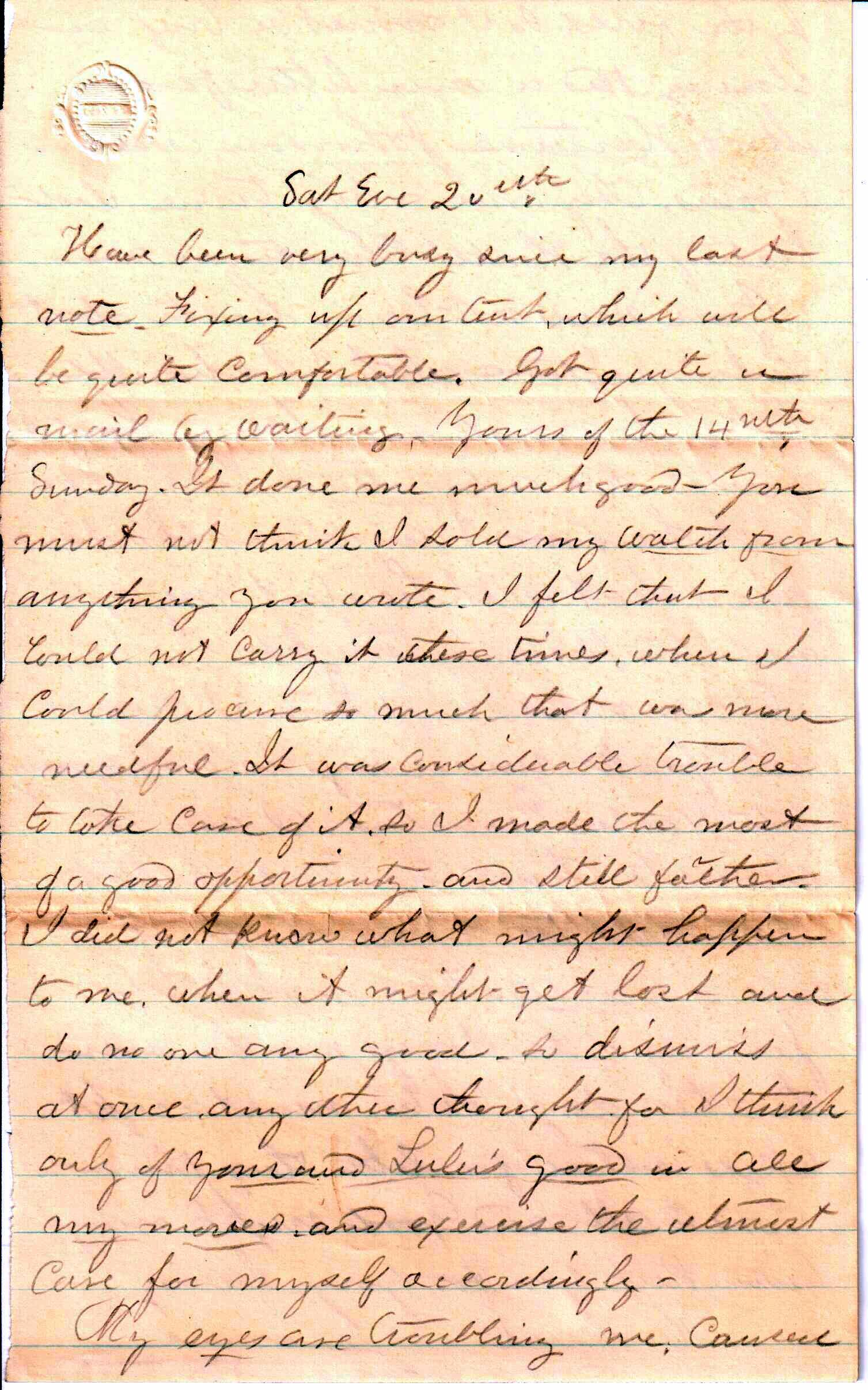 Jerome to Allie, December 20, 1862