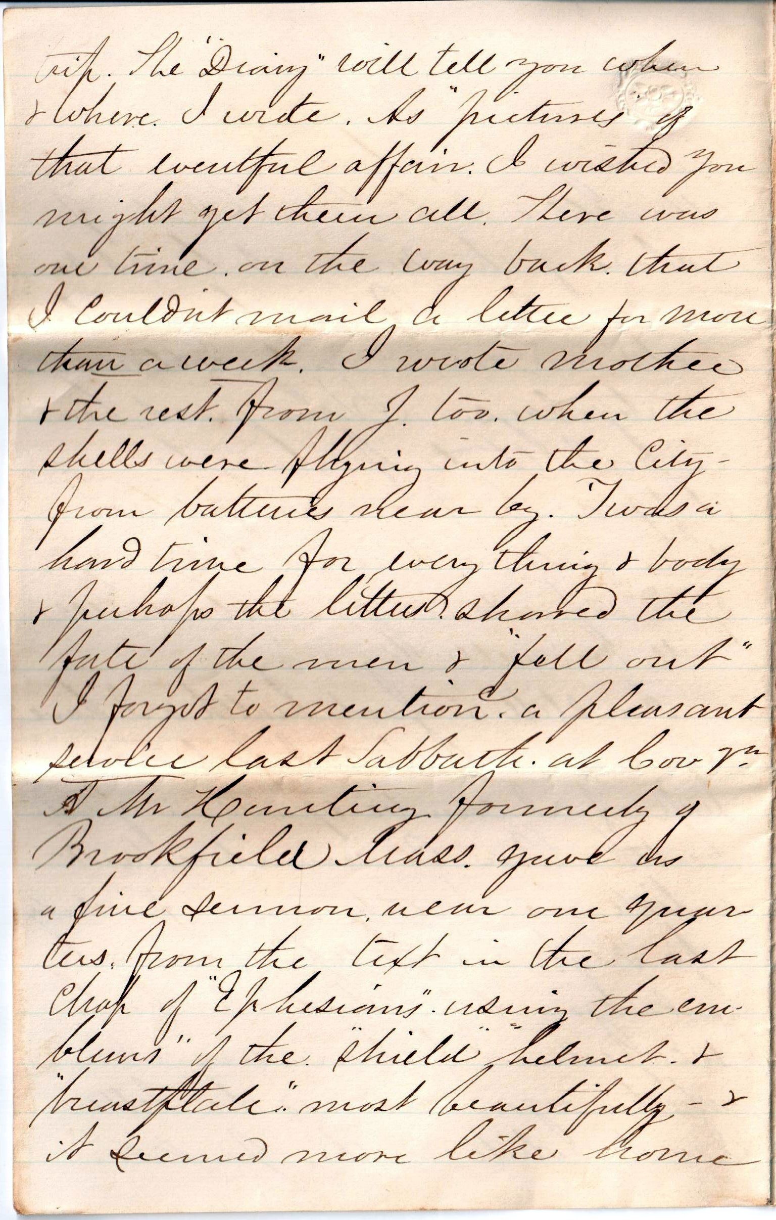 Jerome to Allie, August 19, 1863