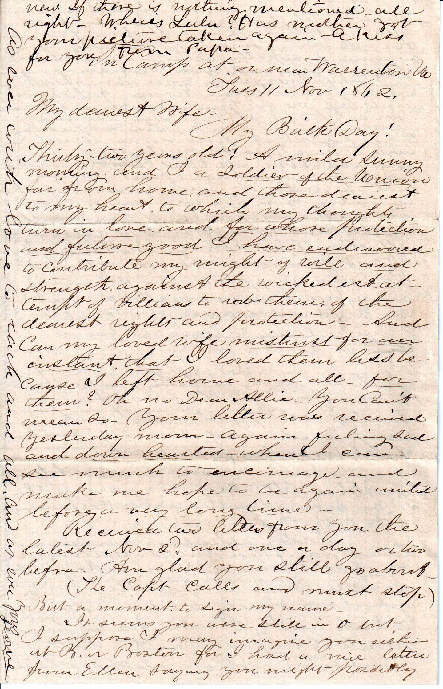 Jerome to Allie, November 11, 1862