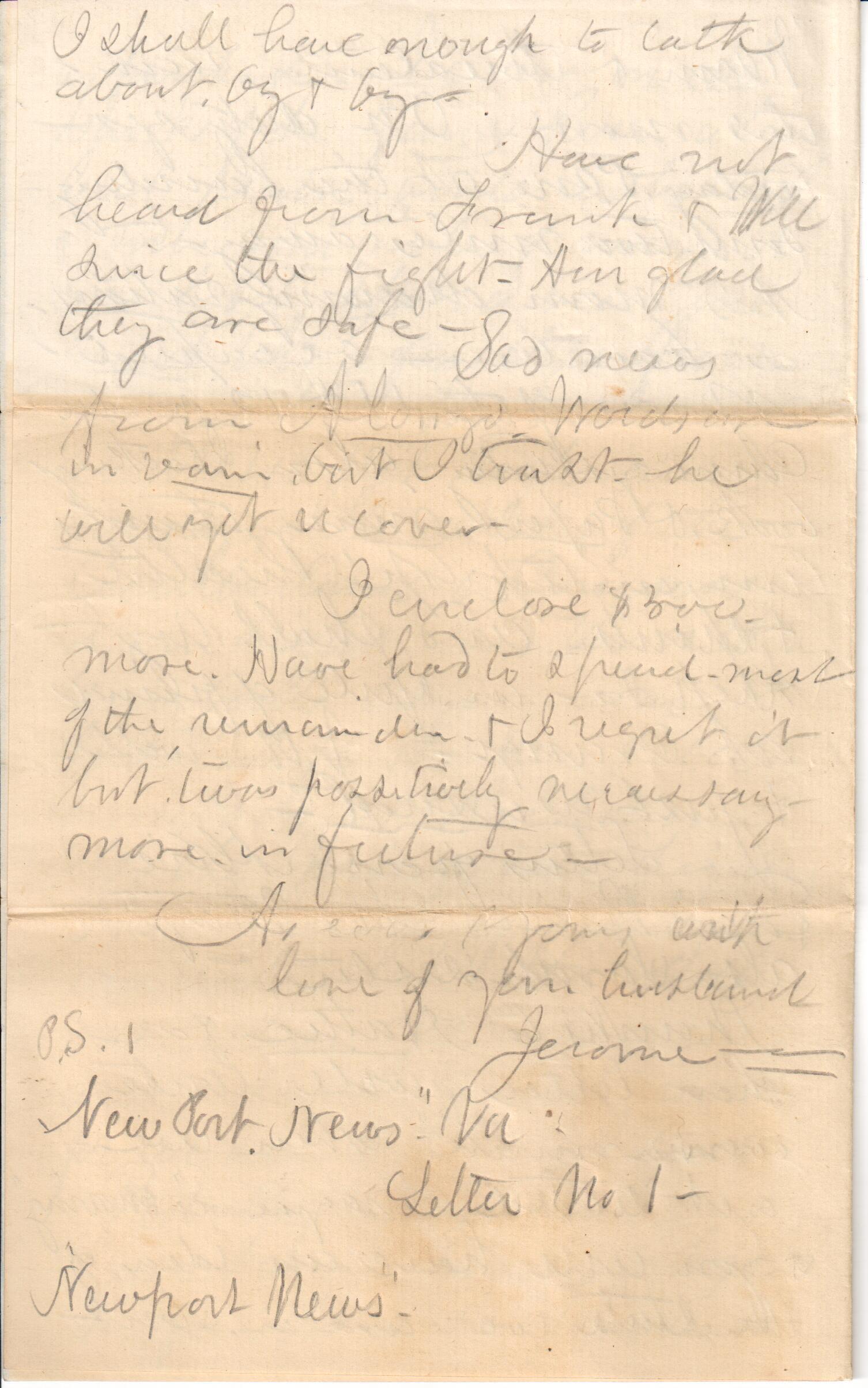 Jerome to Allie, February 15, 1863