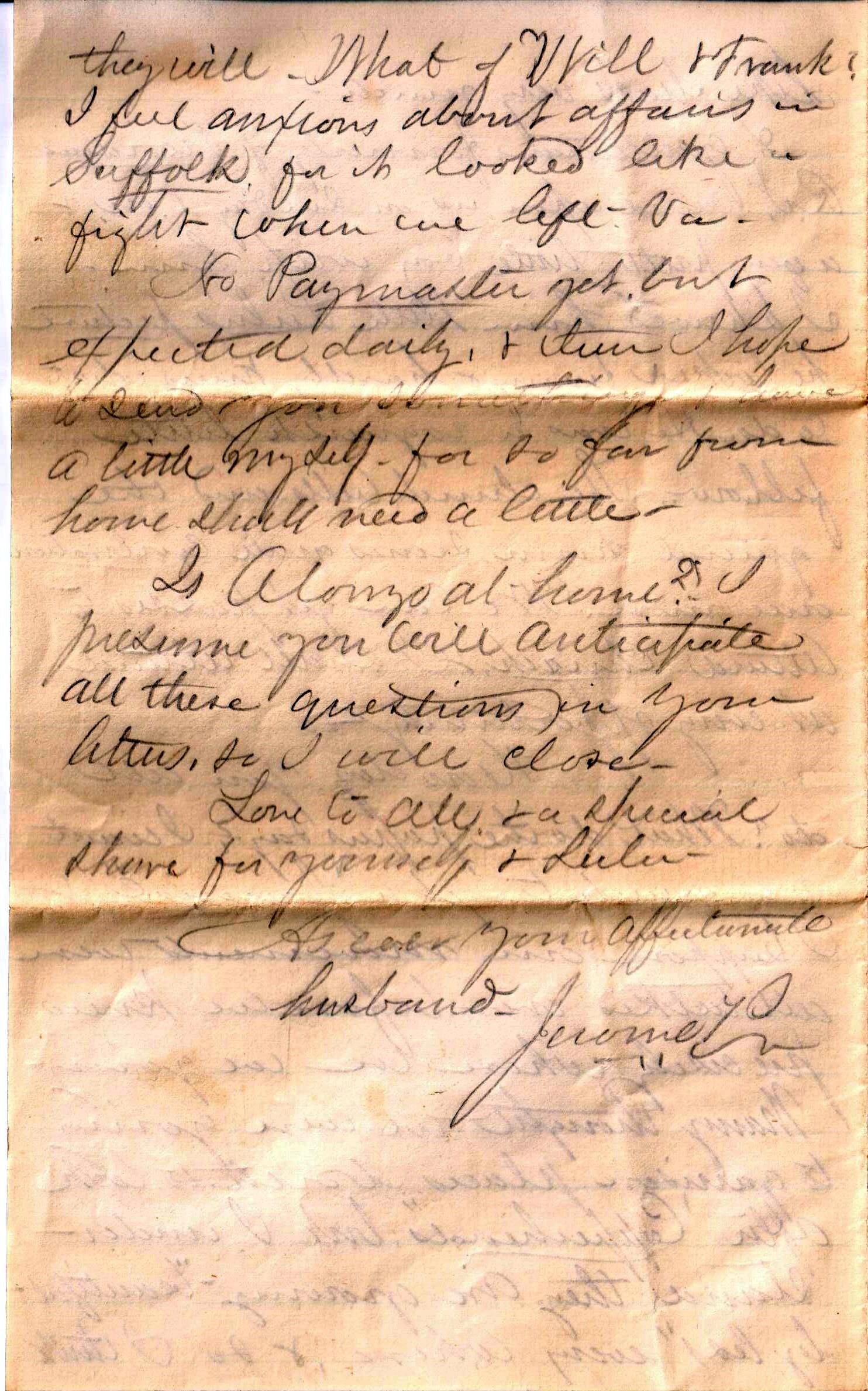 Jerome to Allie, March 31, 1863