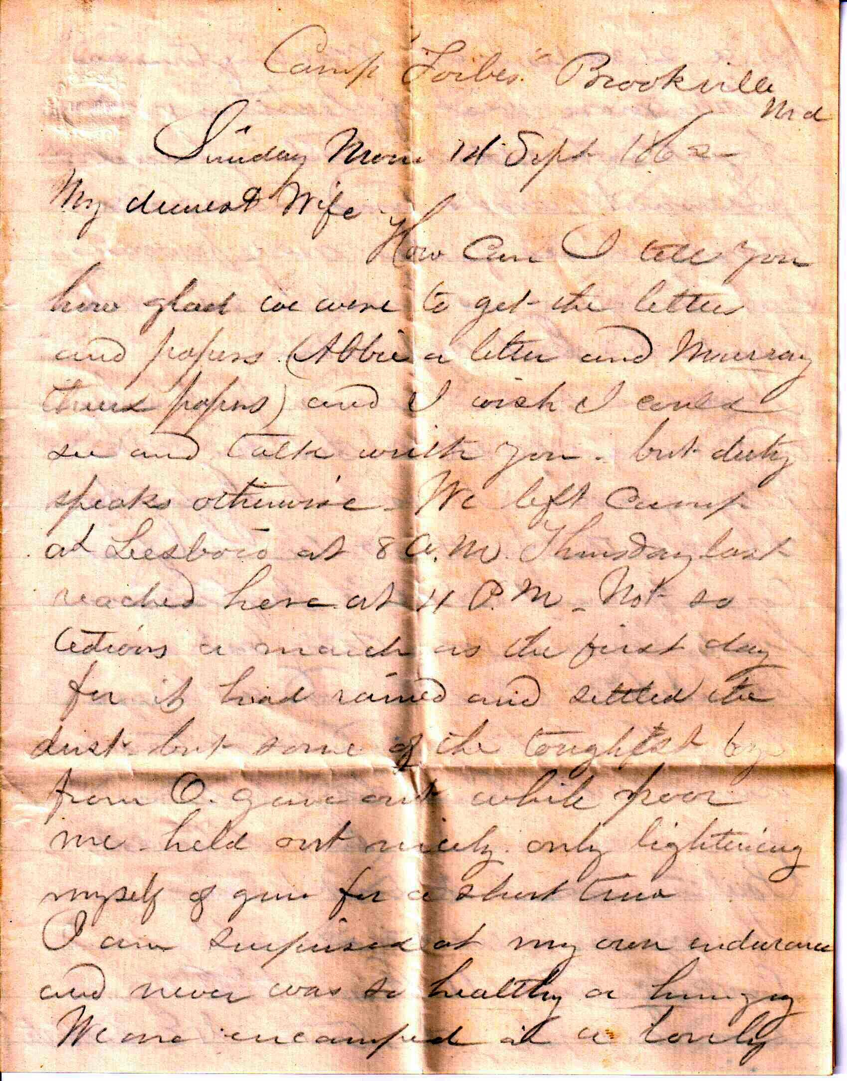 Jerome to Allie, September 14, 1862