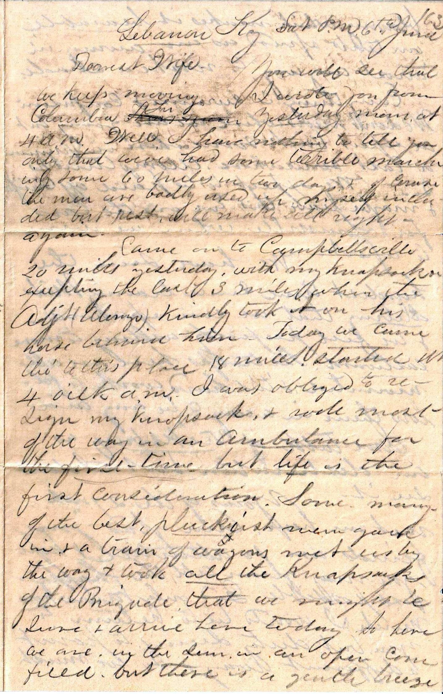 Jerome to Alllie, June 6, 1863