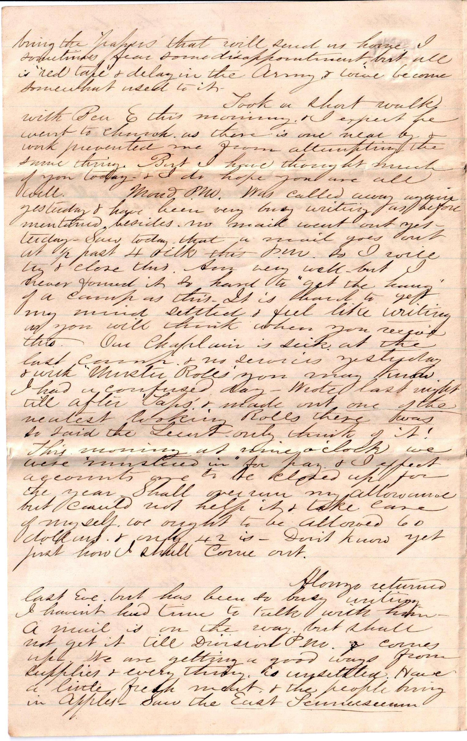 Jerome to Allie, August 30, 1863