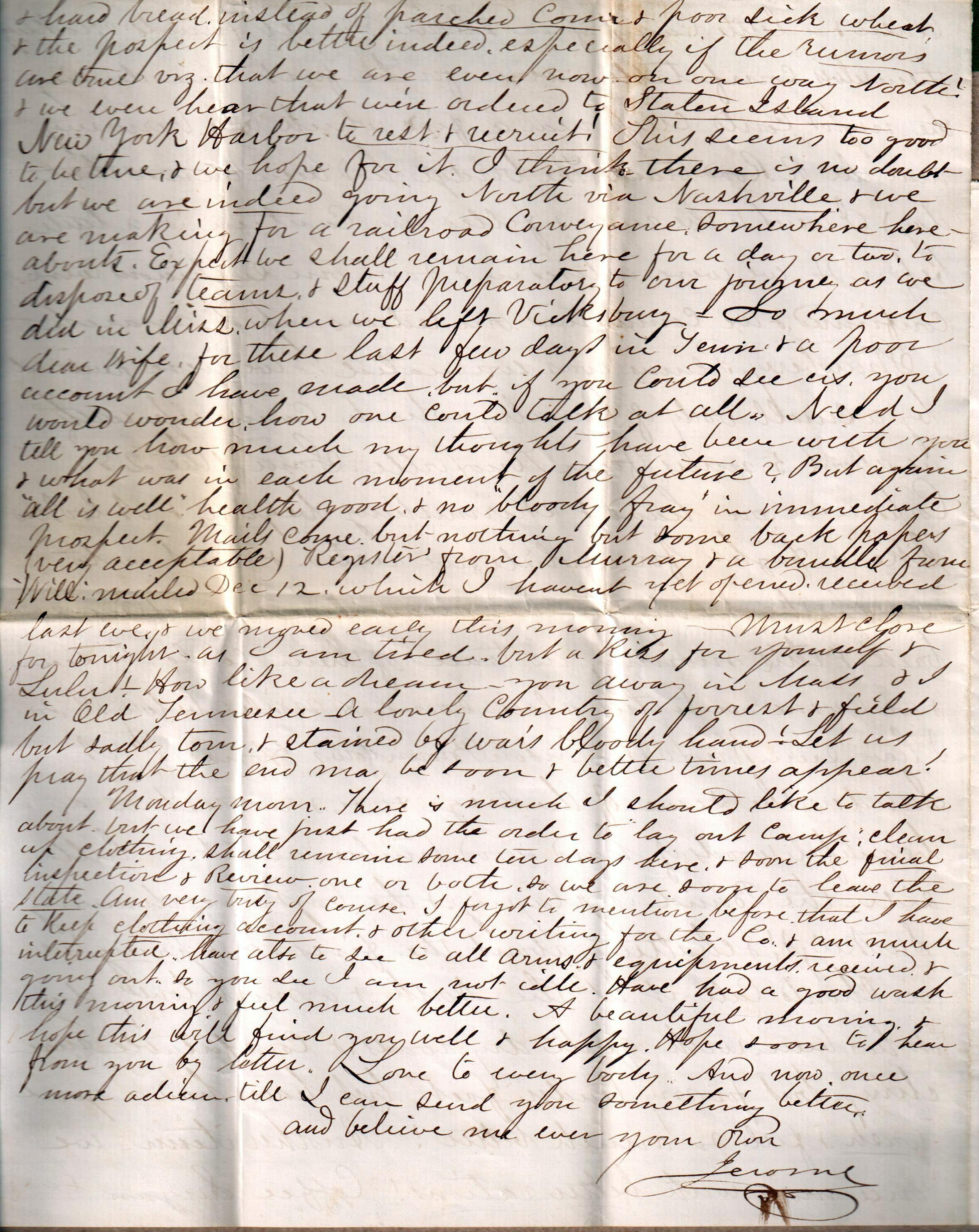 Jerome to Allie, January 24, 1864