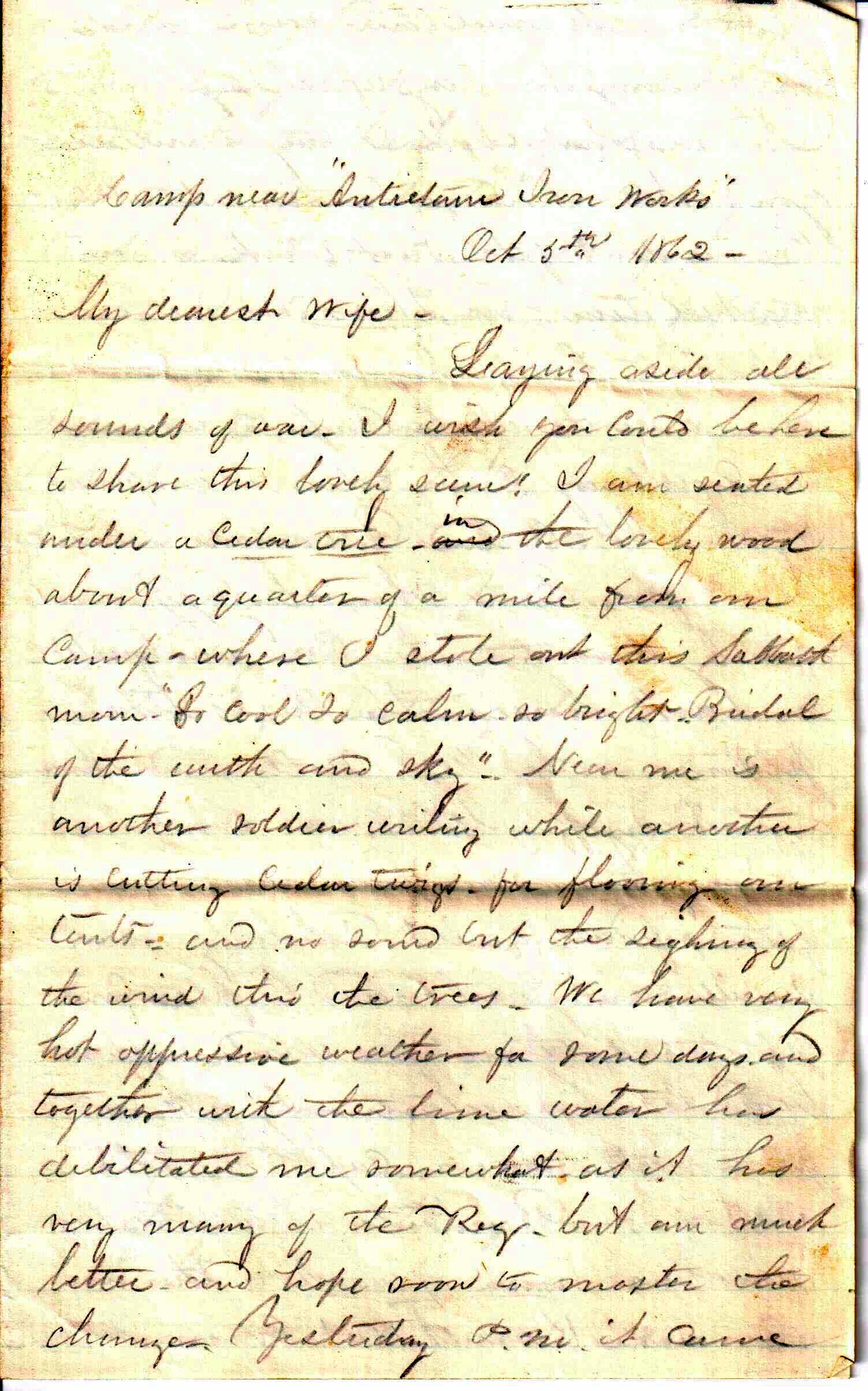 Jerome to Allie, October 5, 1862