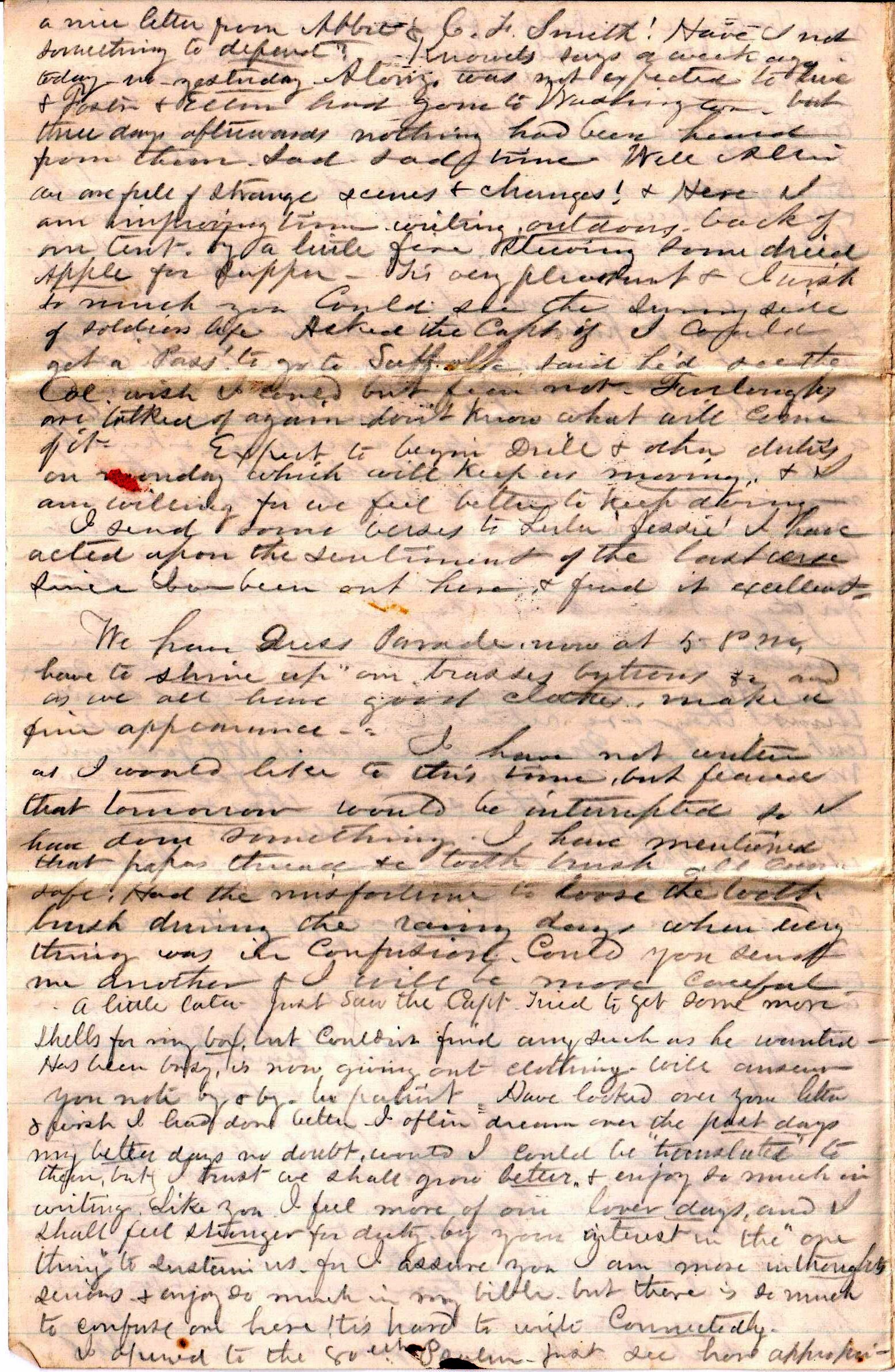 Jerome to Allie, February 21, 1863