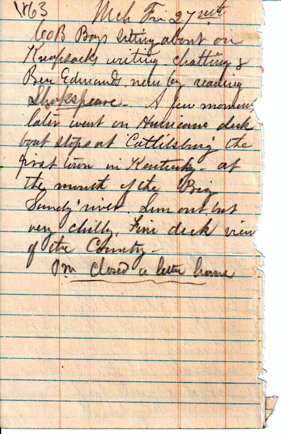 Jerome To Allie, March 22-27, 1863