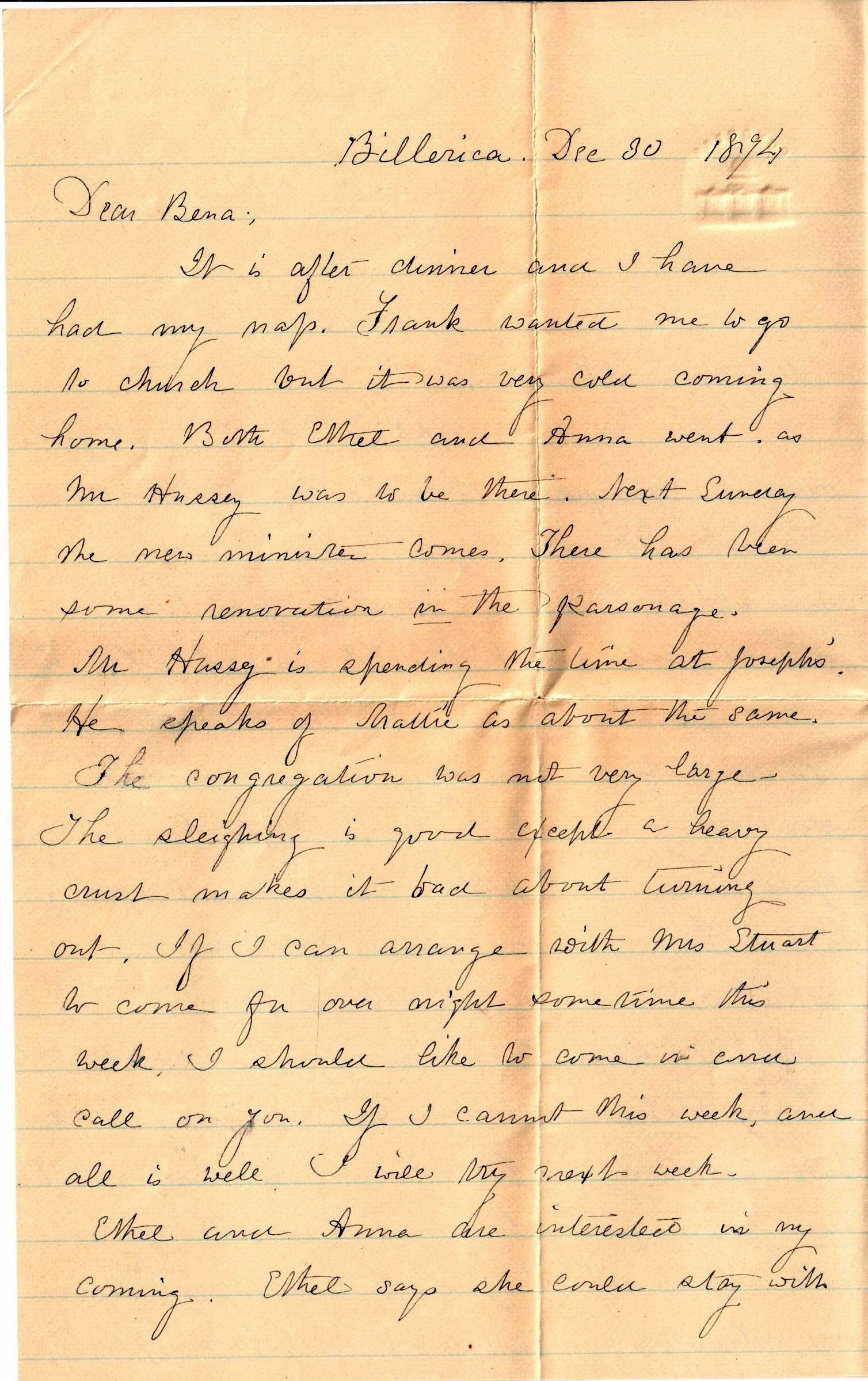 Mother and Abby Jaquith to Allie, December 30, 1894