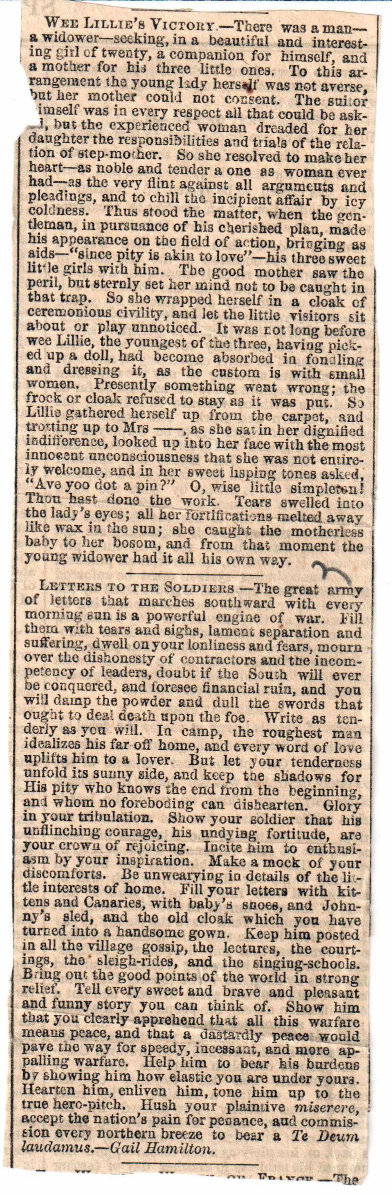 Jerome To Allie, March 22-27, 1863