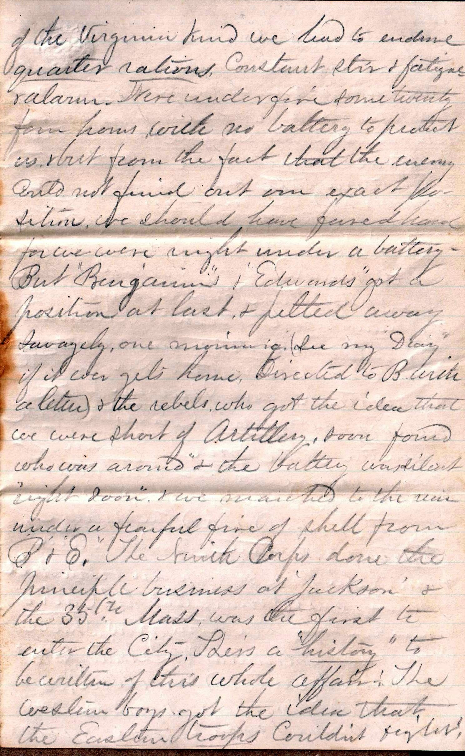 Jerome to "Brother" Franklin, July 9, 1863