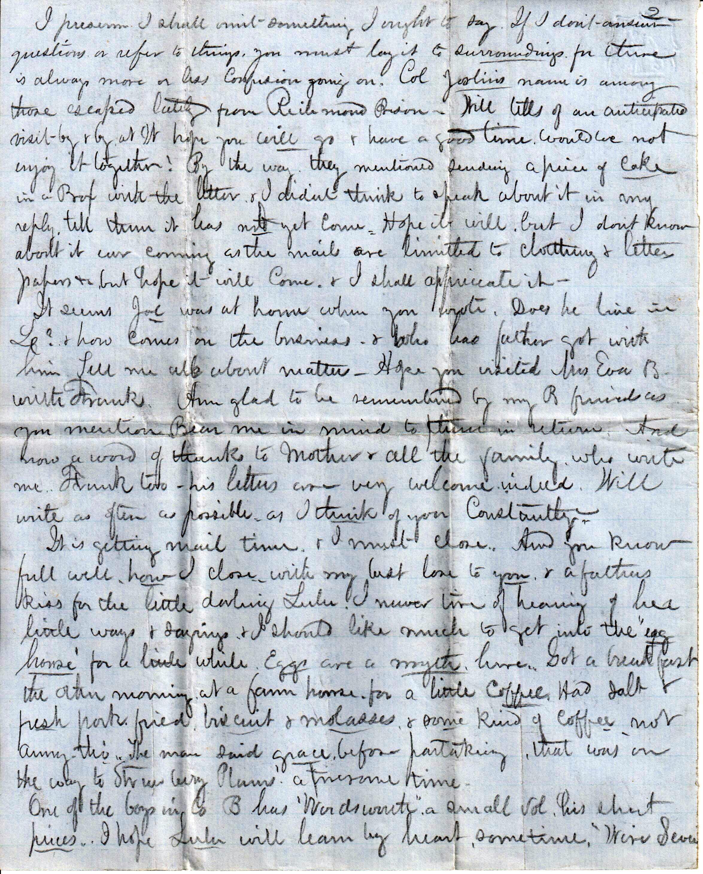 Jerome to Allie and Lulu, March 11, 1864