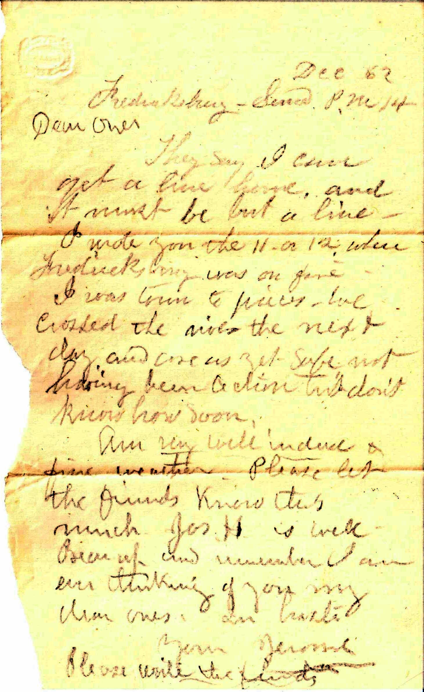 Jerome to Allie, December 16, 1862