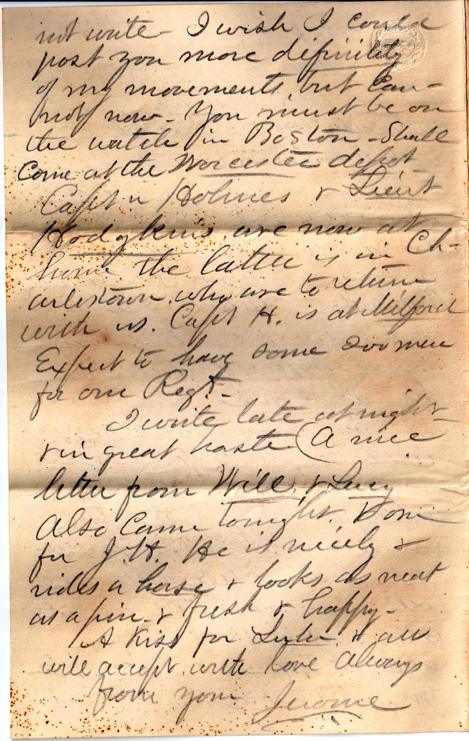 Jerome to Allie, August 26, 1863