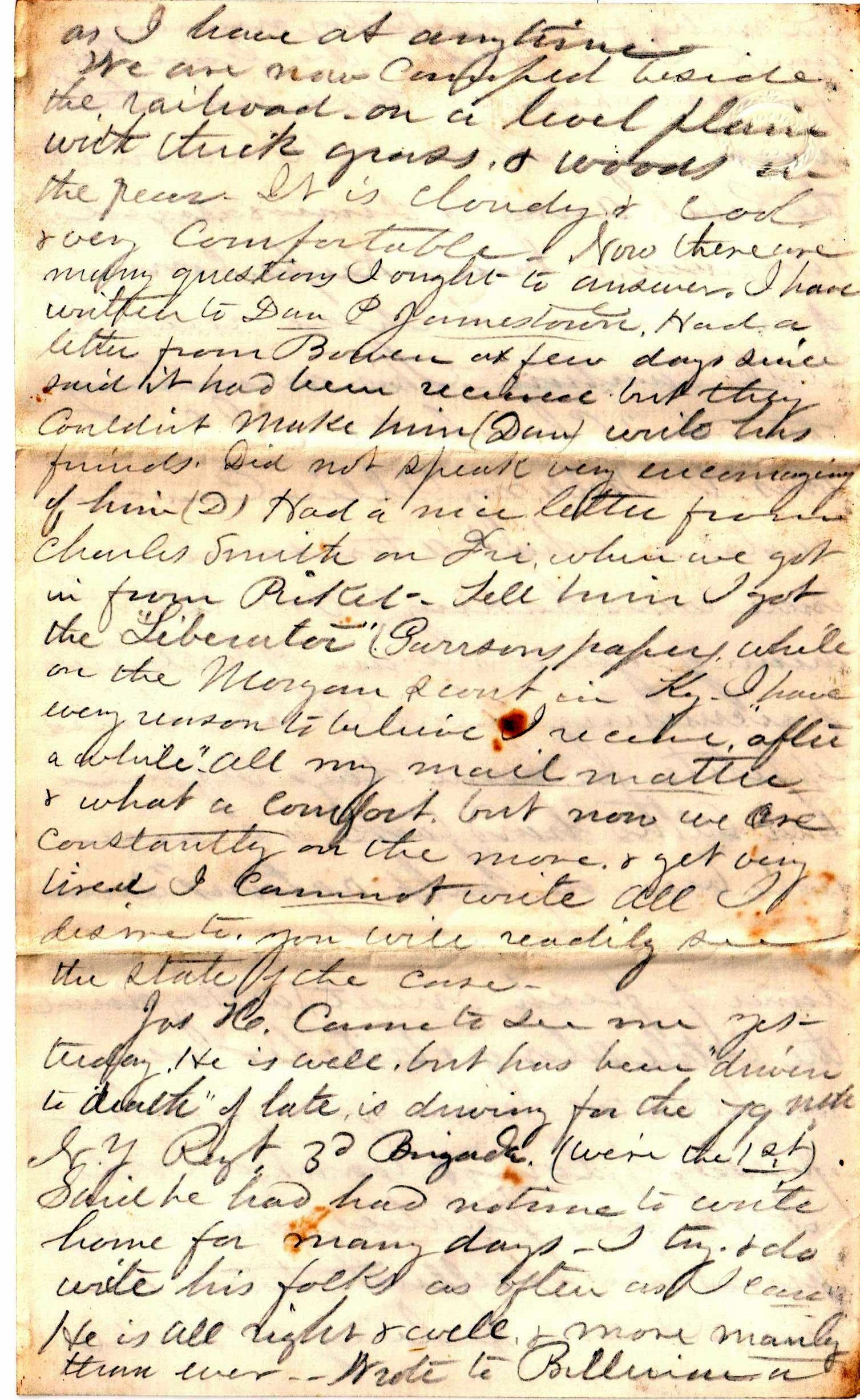 Jerome to Allie, July 19, 1863