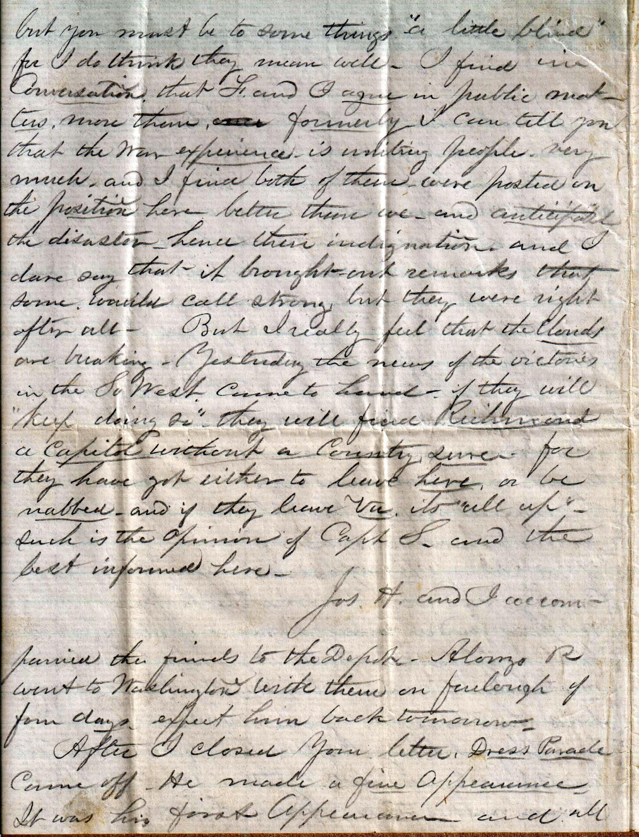 Jerome to Allie, January 8, 1863