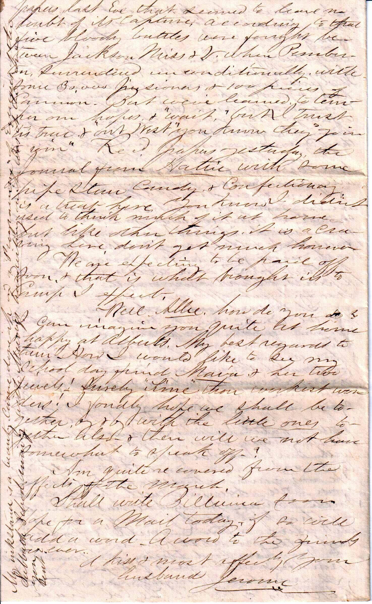 Jerome to Allie, June 1, 1863