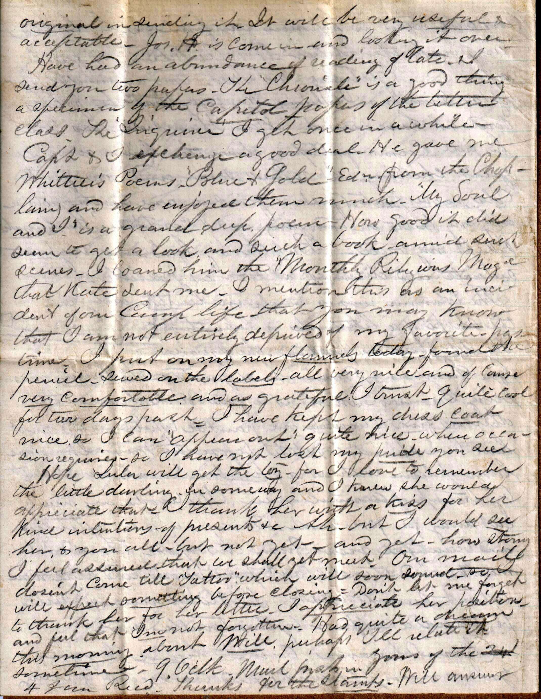 Jerome to Allie, January 8, 1863