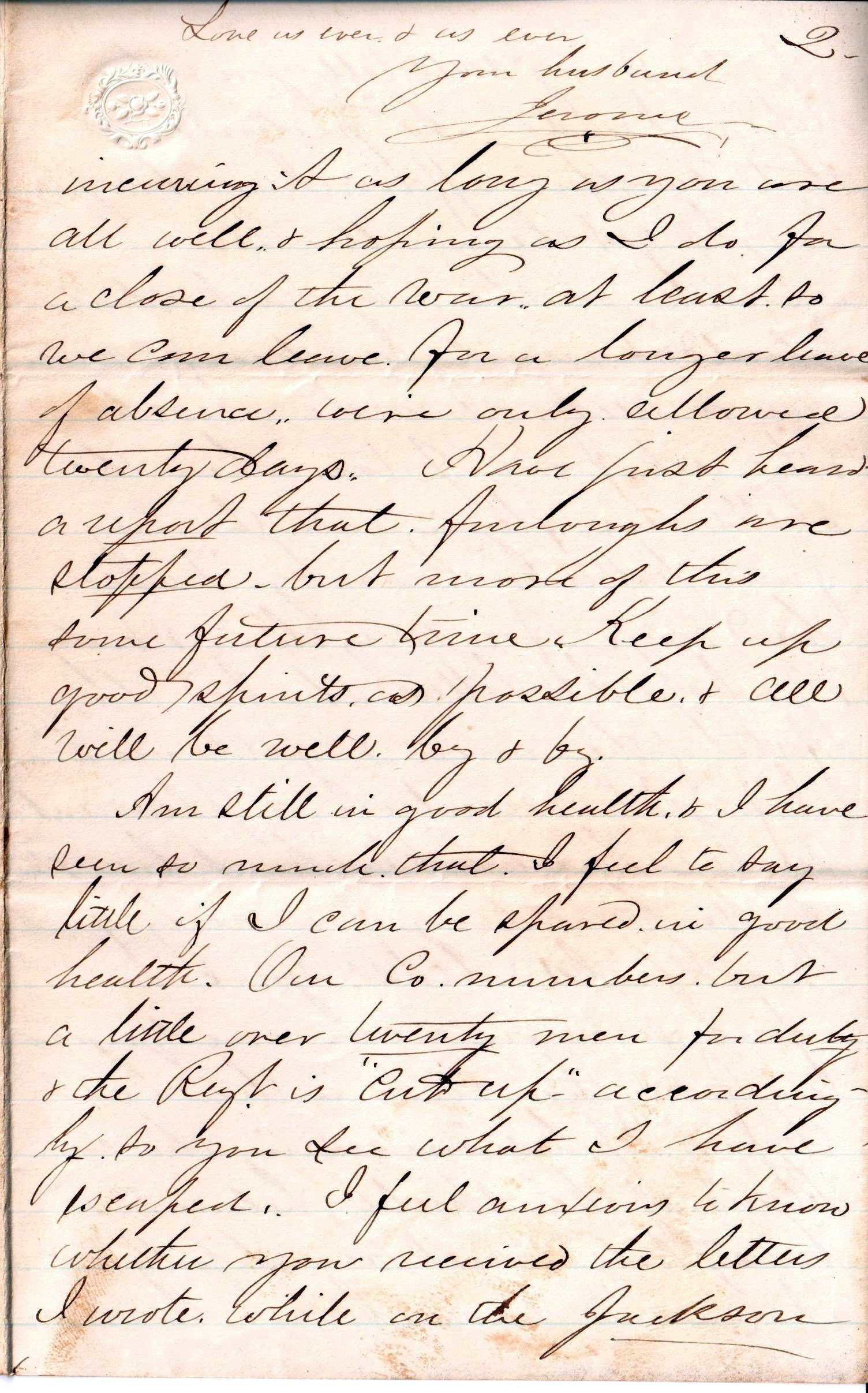 Jerome to Allie, August 19, 1863