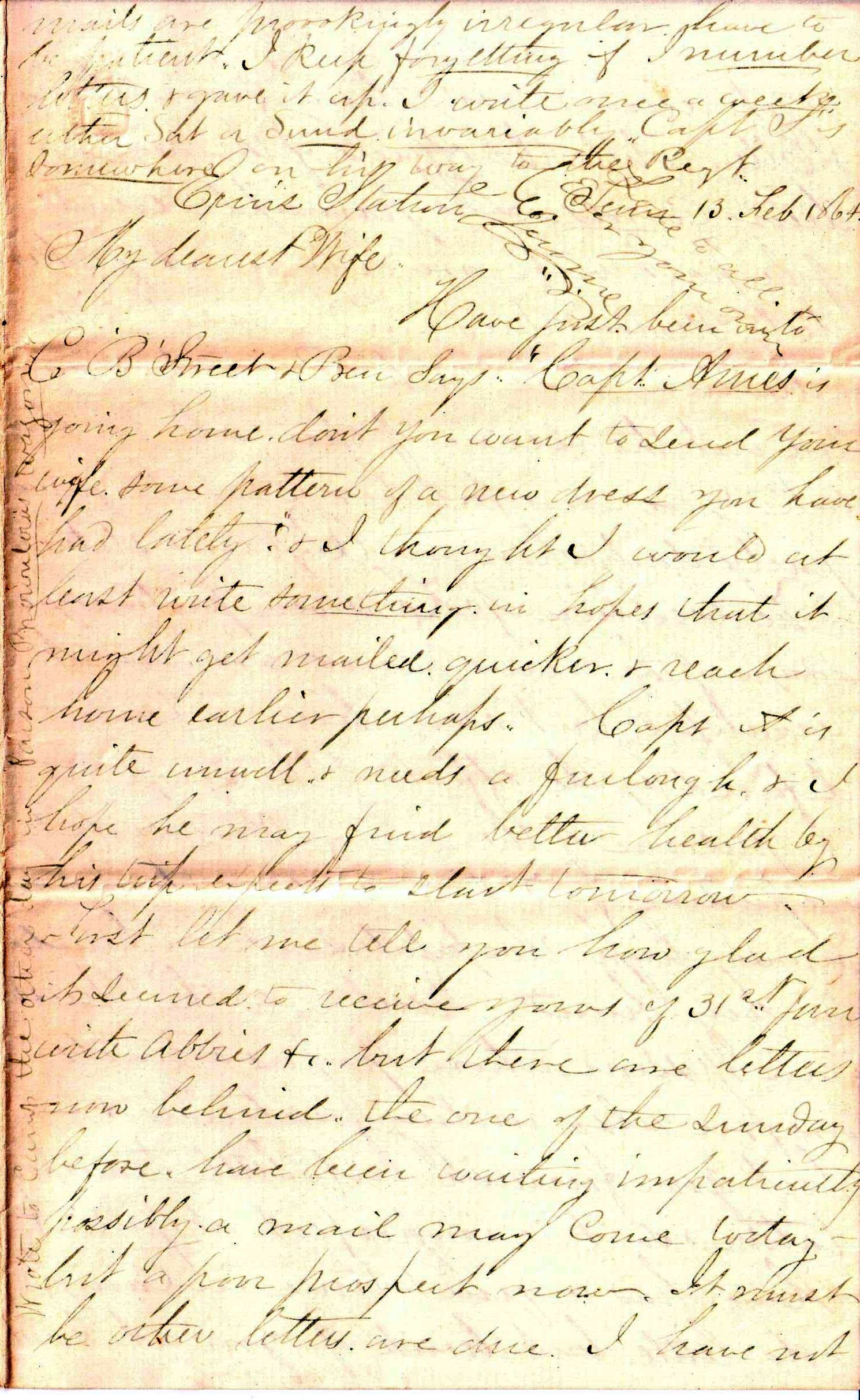 Jerome to Allie, February 13, 1864