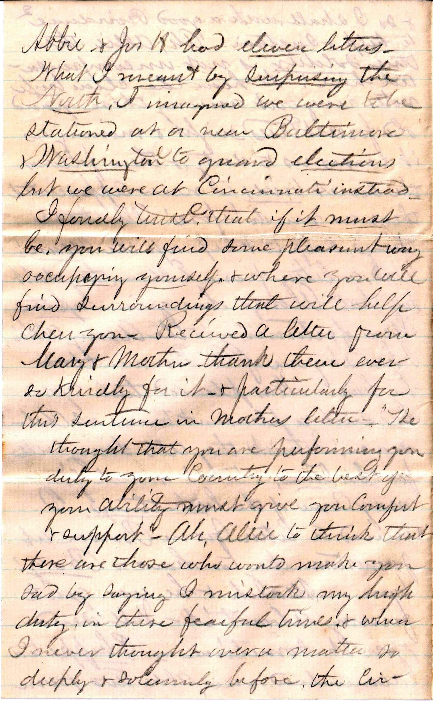 Jerome to Allie, April 11, 1863