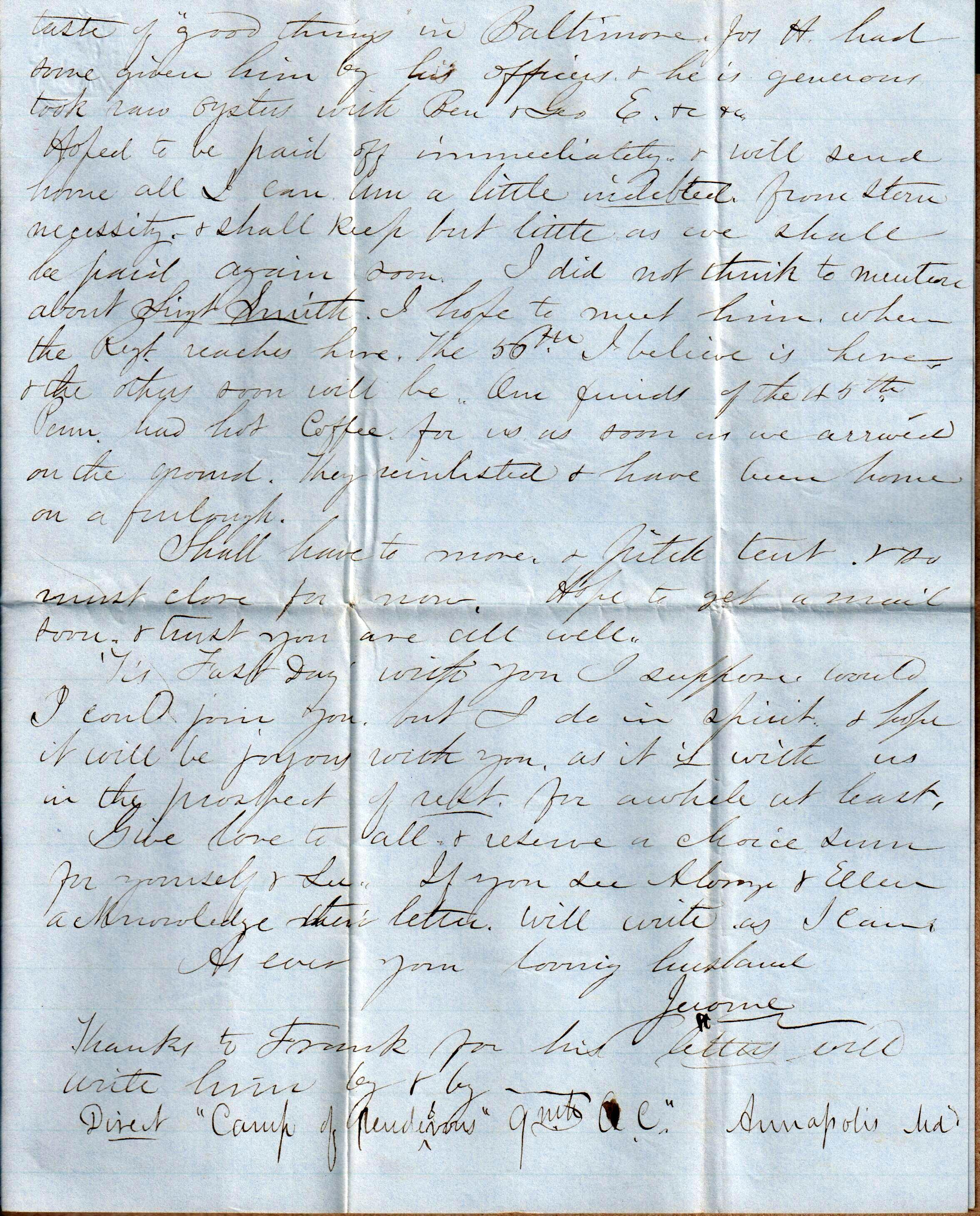 Jerome to Allie, April 7, 1864