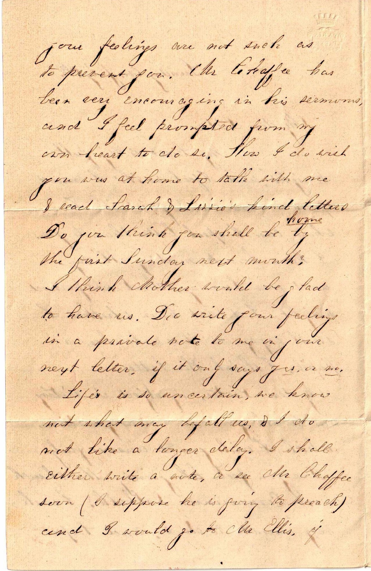 Abby [Abbie] to Allie (Miss Albinia Jaquith), July 8, 1855