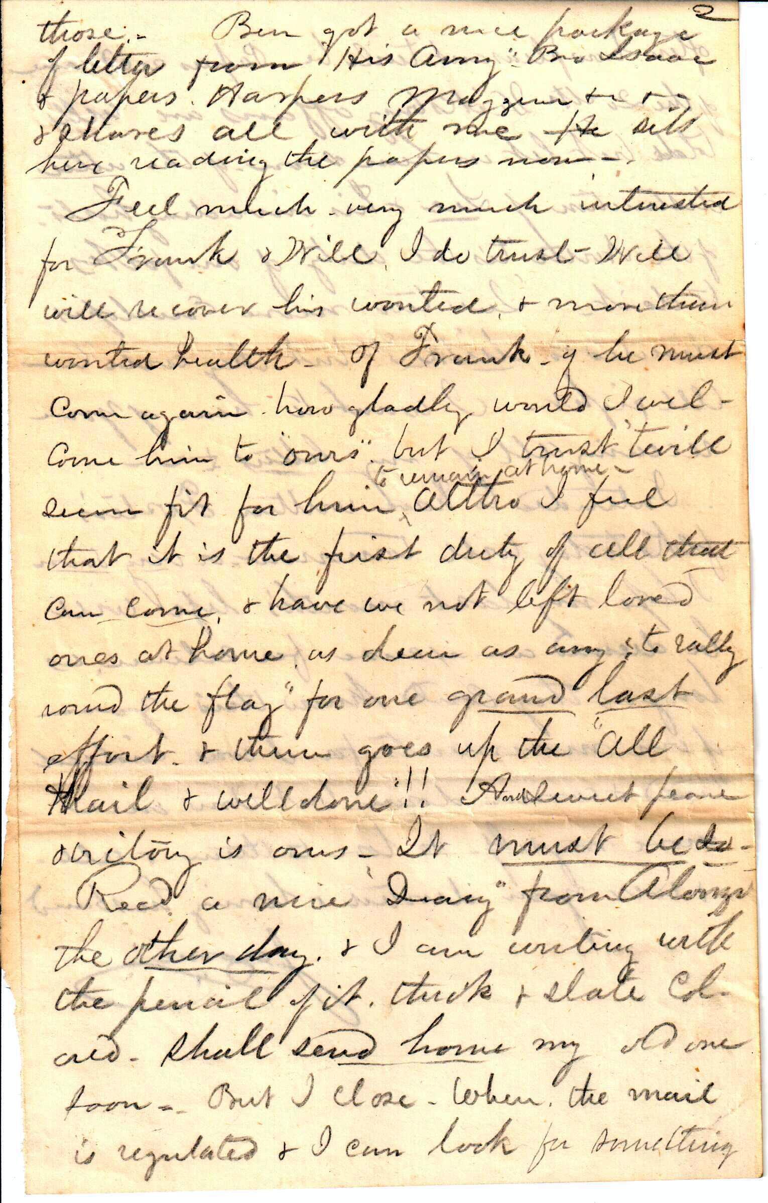 Jerome to Allie, July 1, 1863