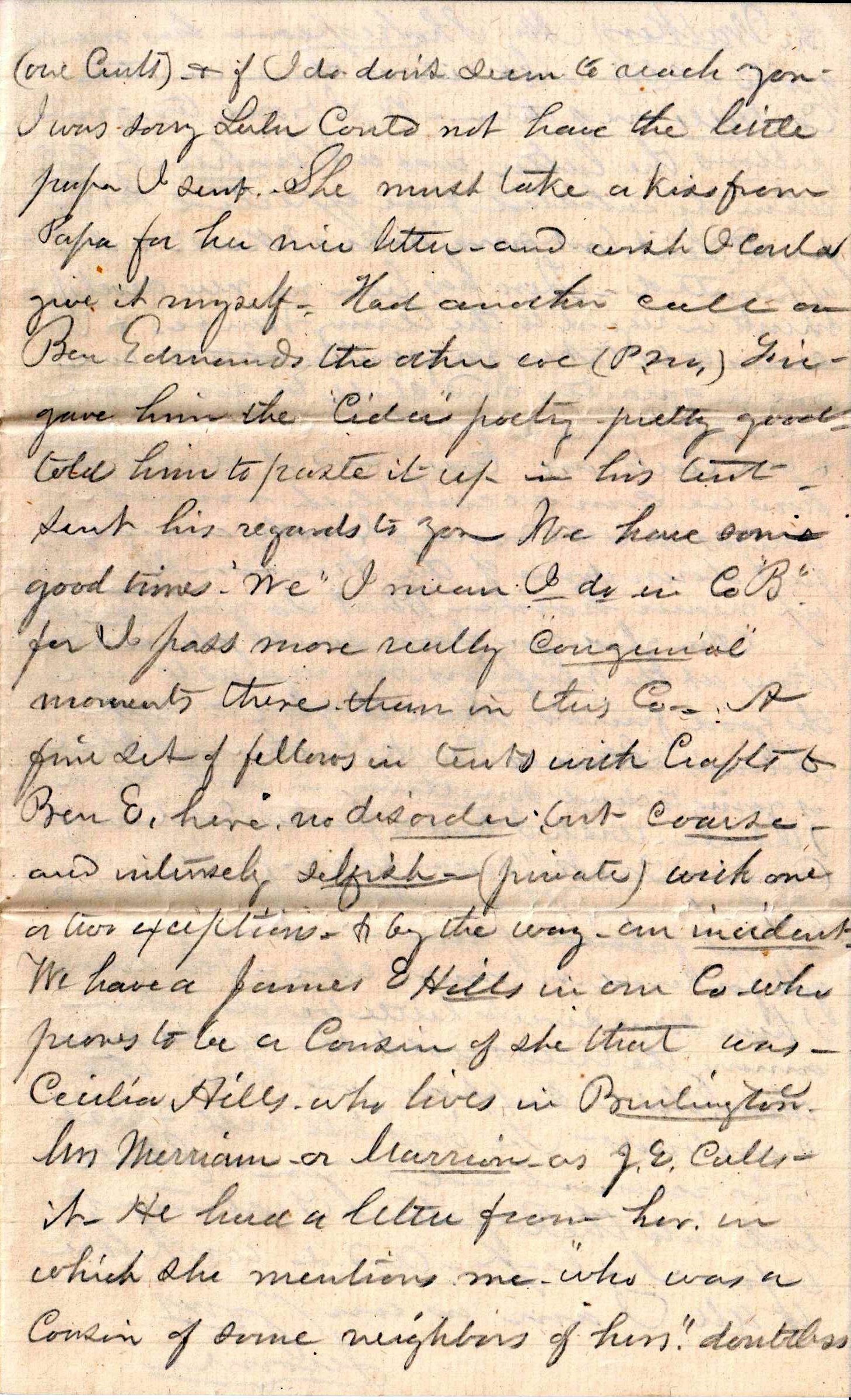 Jerome to Alllie, February 1, 1863