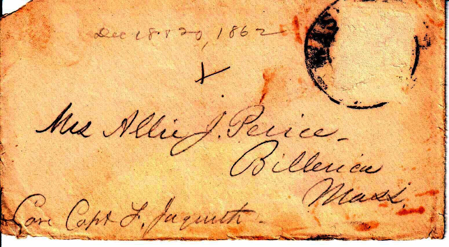 Jerome to Allie, December 20, 1862