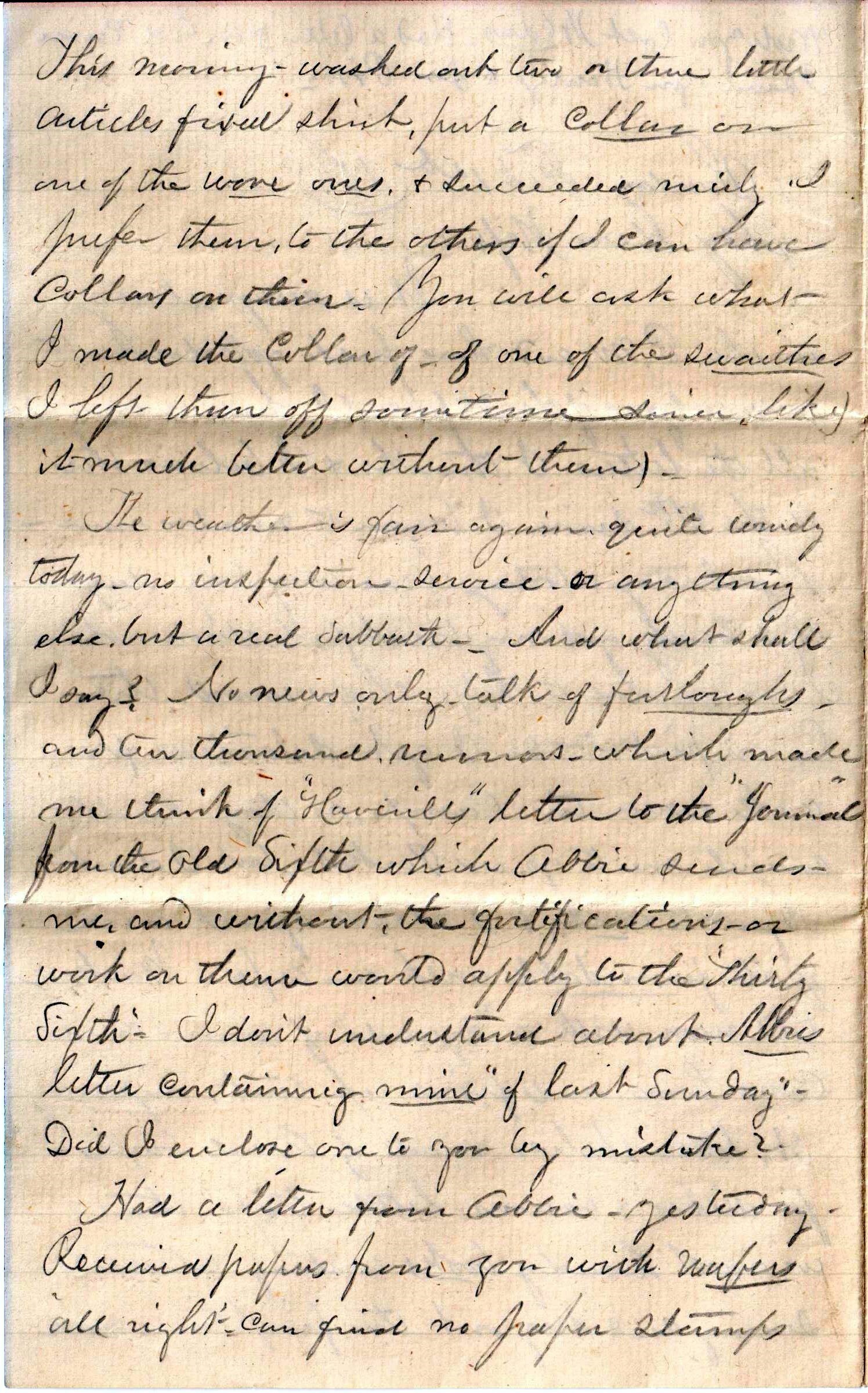 Jerome to Alllie, February 1, 1863