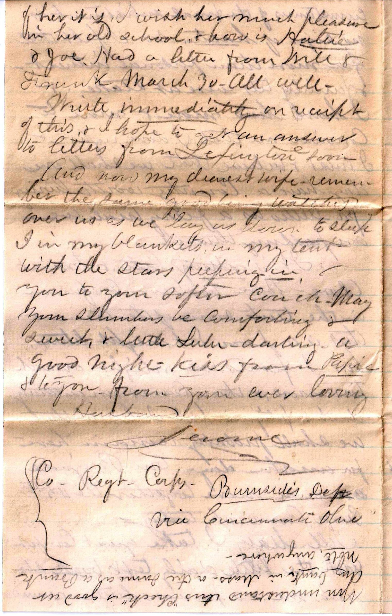 Jerome to Allie, April 11, 1863