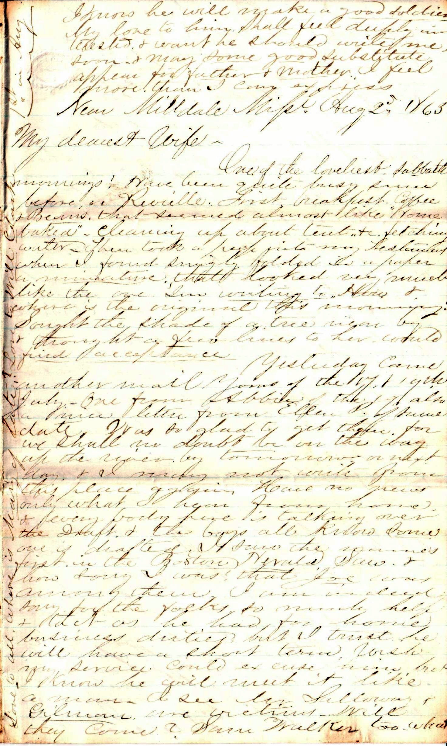 Jerome to Allie, August 2, 1863