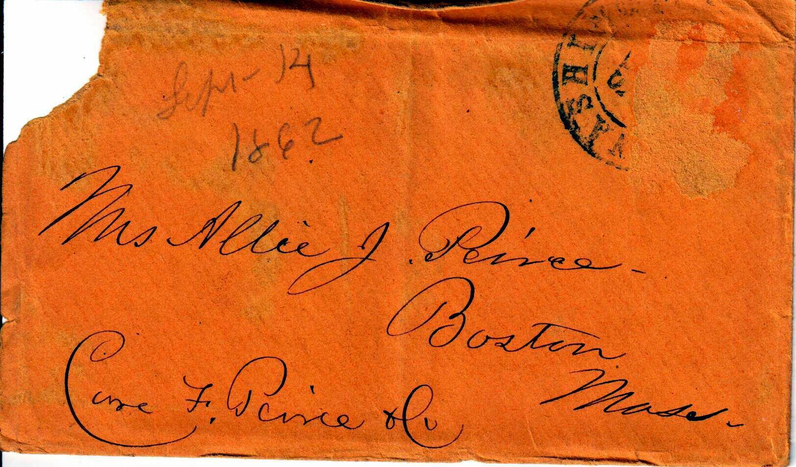 Jerome to Allie, September 14, 1862