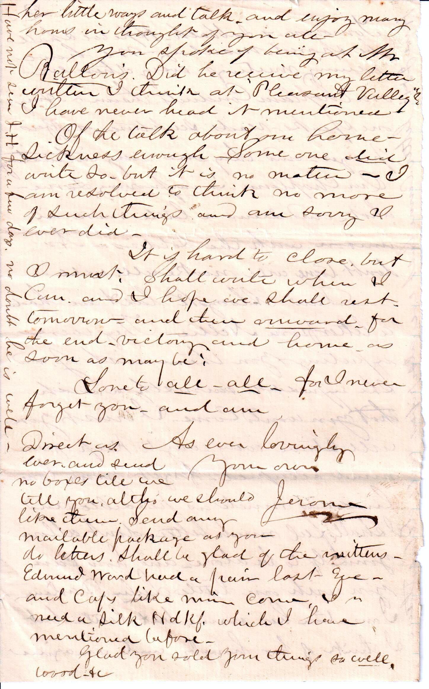 Jerome to Allie, November 15, 1862