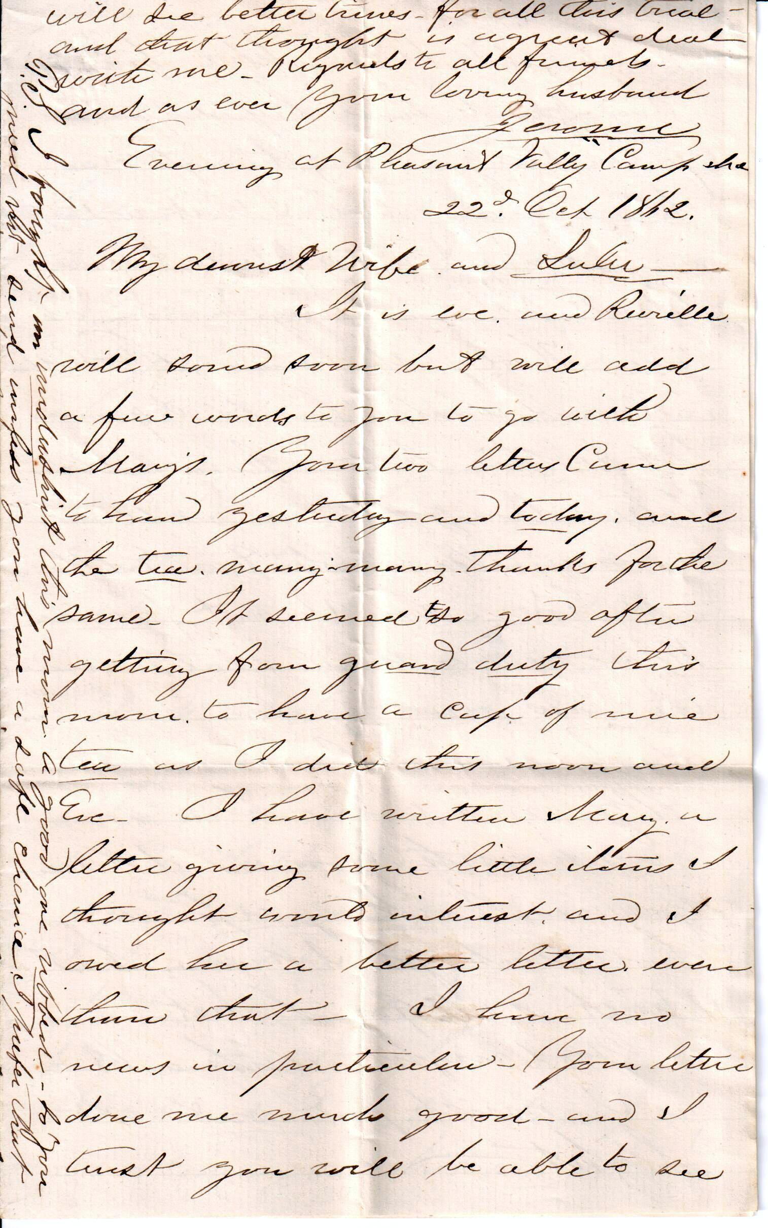 Jerome to Allie, October 22, 1862
