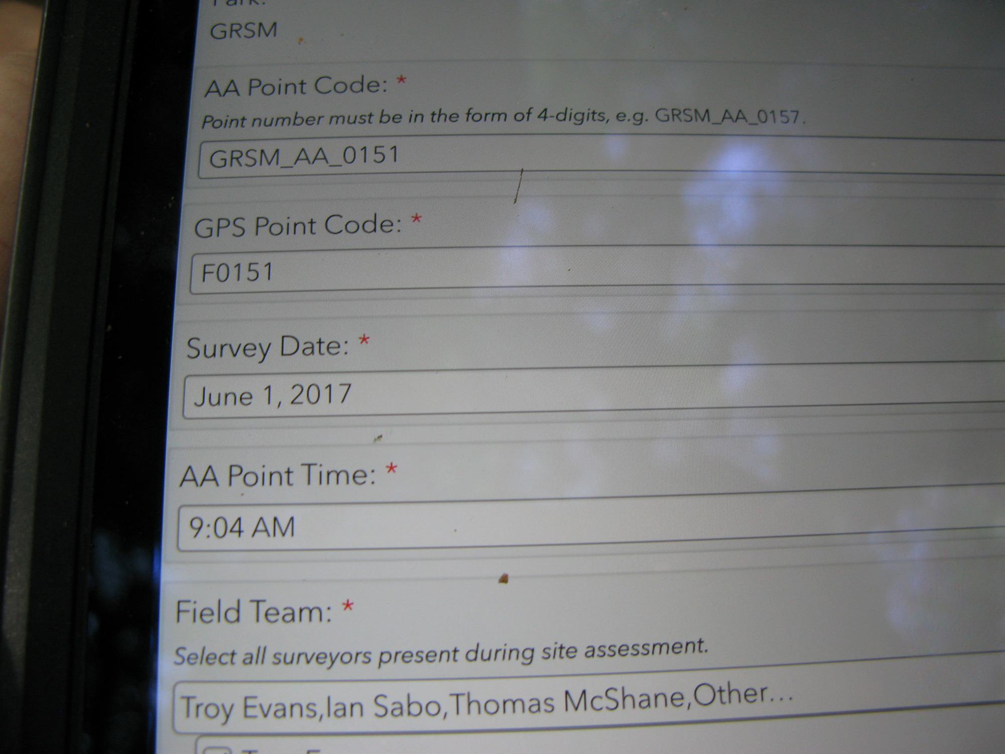 GRSM Accuracy Assessment. Plot Code: GRSM_AA_0151_1