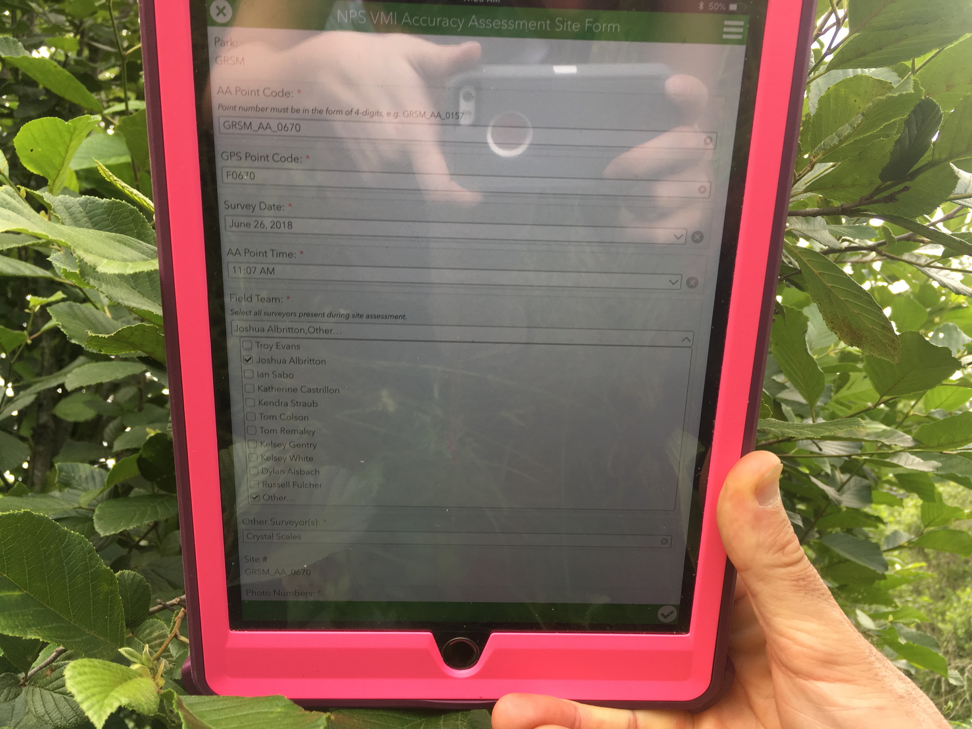 GRSM Accuracy Assessment. Plot Code: GRSM_AA_0670_1