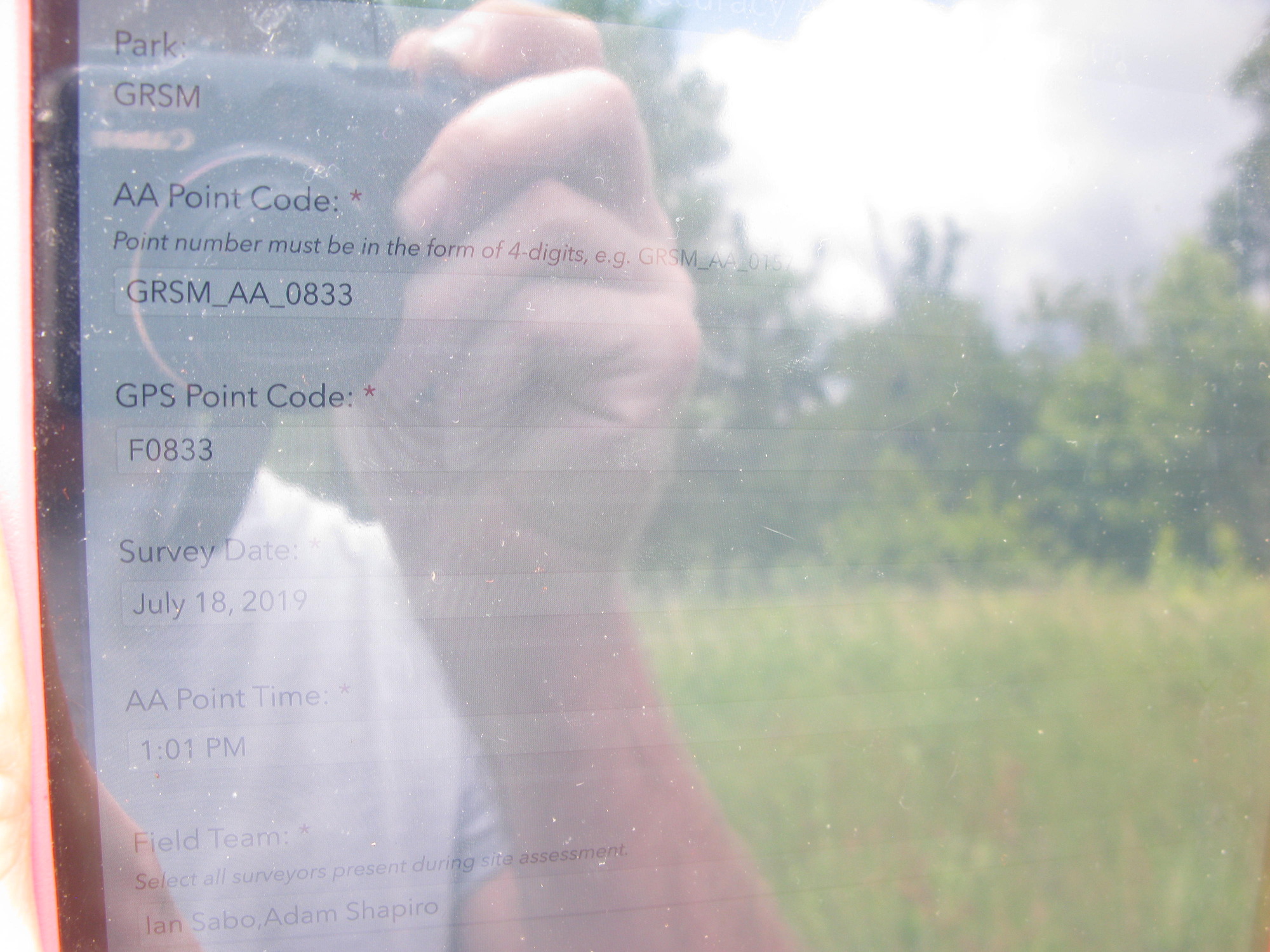 GRSM Accuracy Assessment. Plot Code: GRSM_AA_0833_1