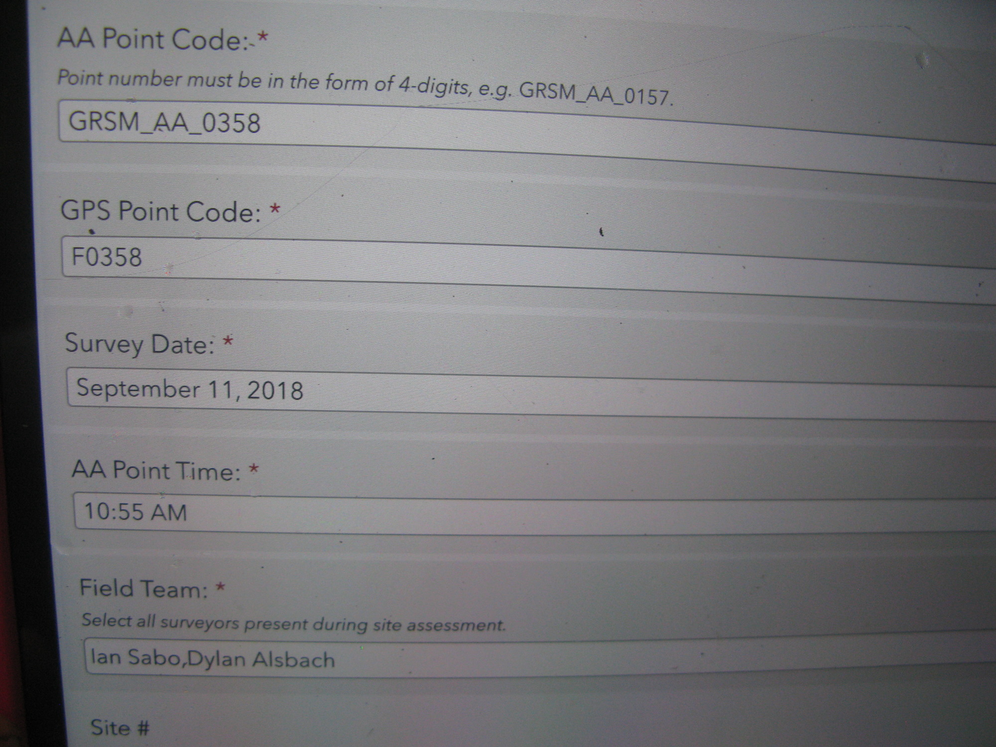 GRSM Accuracy Assessment. Plot Code: GRSM_AA_0358_1