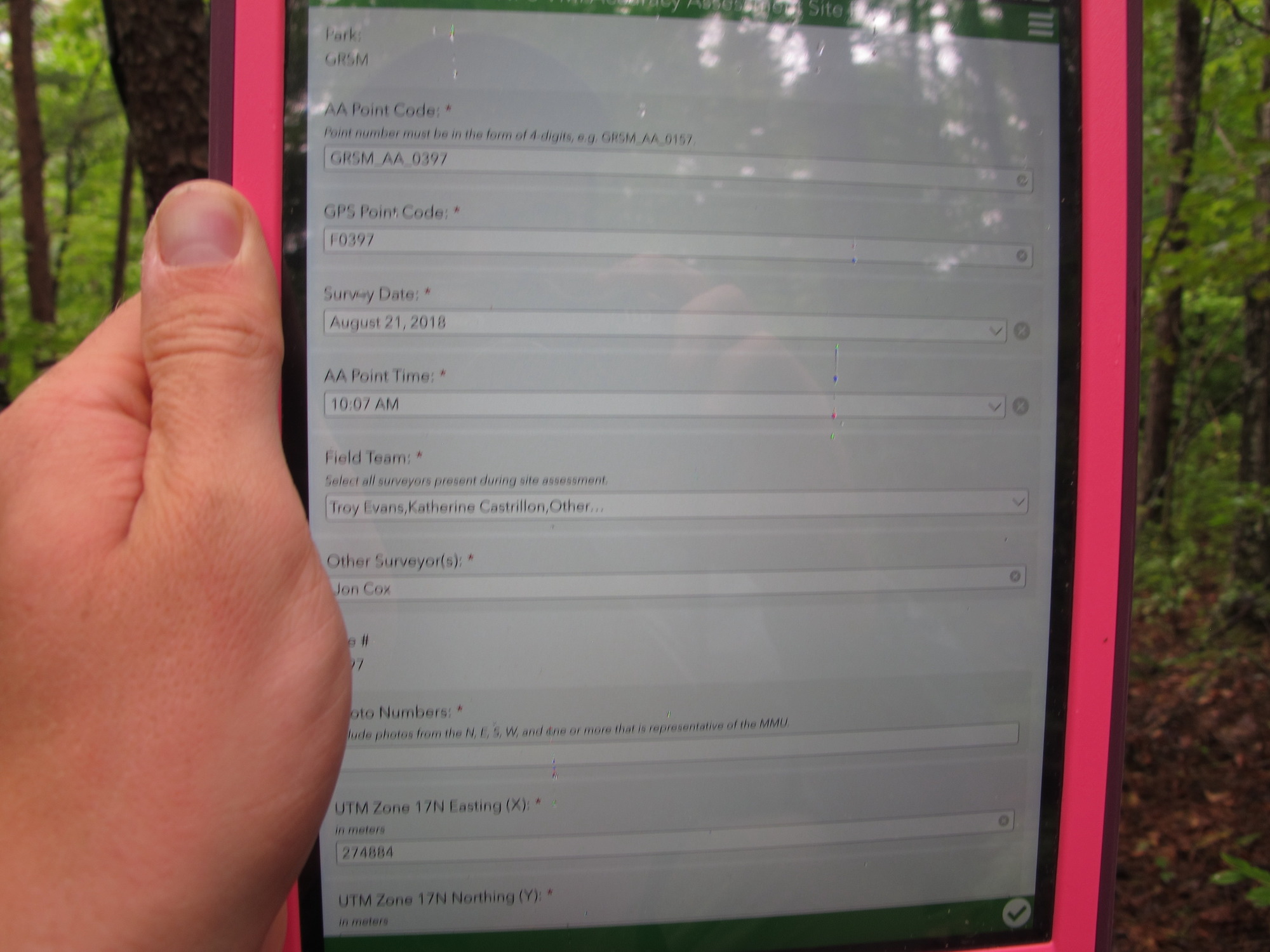 GRSM Accuracy Assessment. Plot Code: GRSM_AA_0397_1