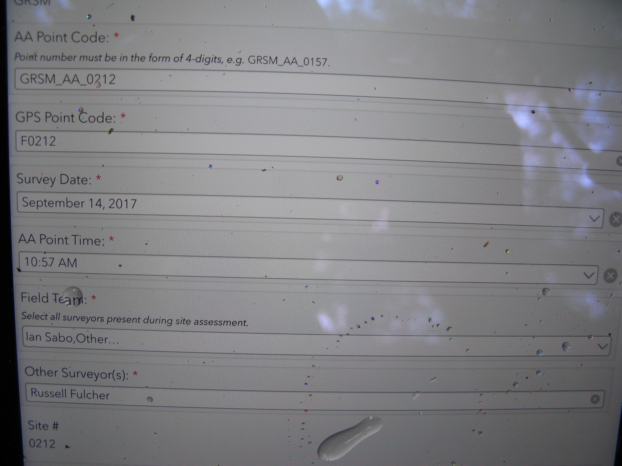 GRSM Accuracy Assessment. Plot Code: GRSM_AA_0212_1