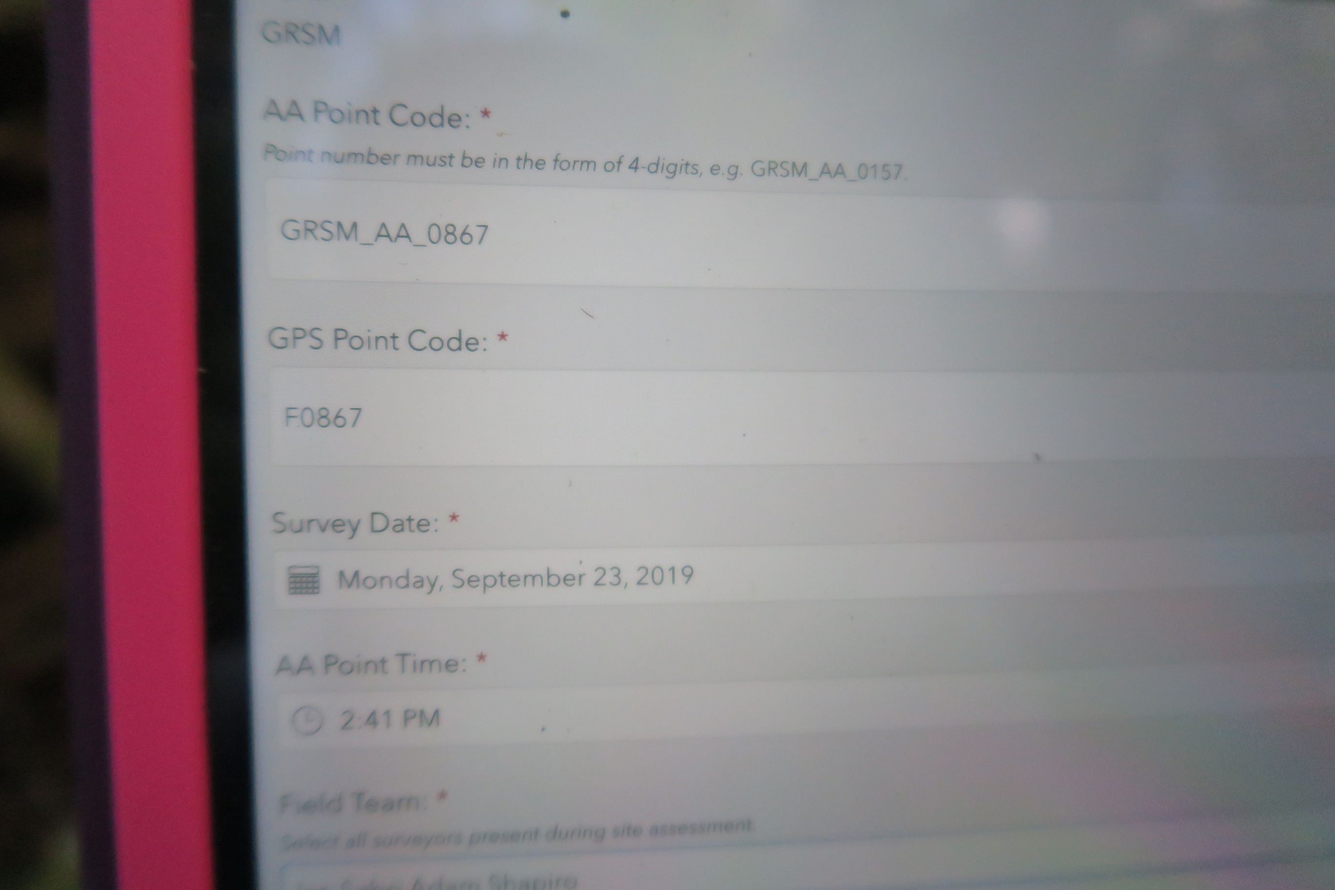 GRSM Accuracy Assessment. Plot Code: GRSM_AA_0867_1