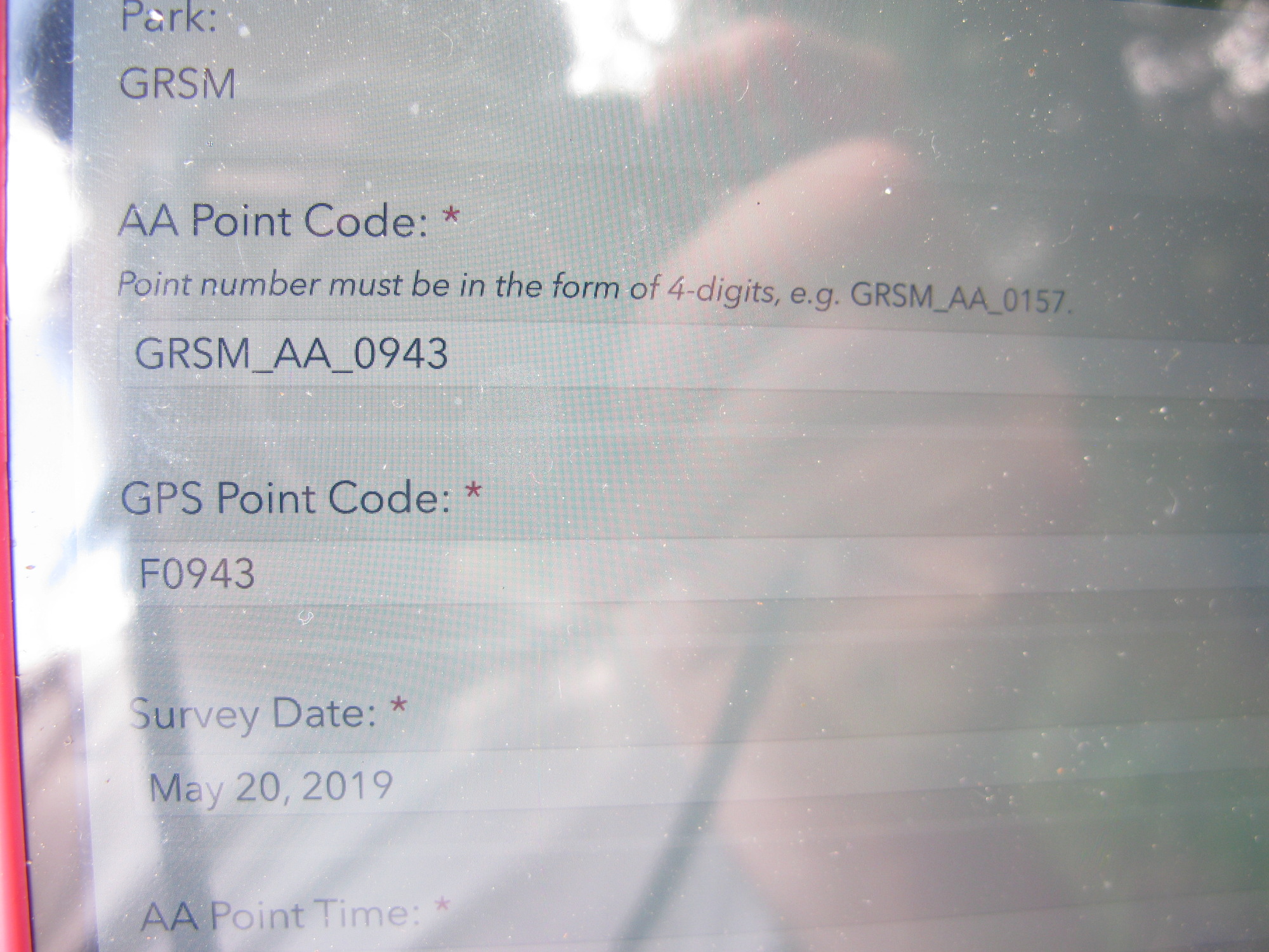 GRSM Accuracy Assessment. Plot Code: GRSM_AA_0943_1