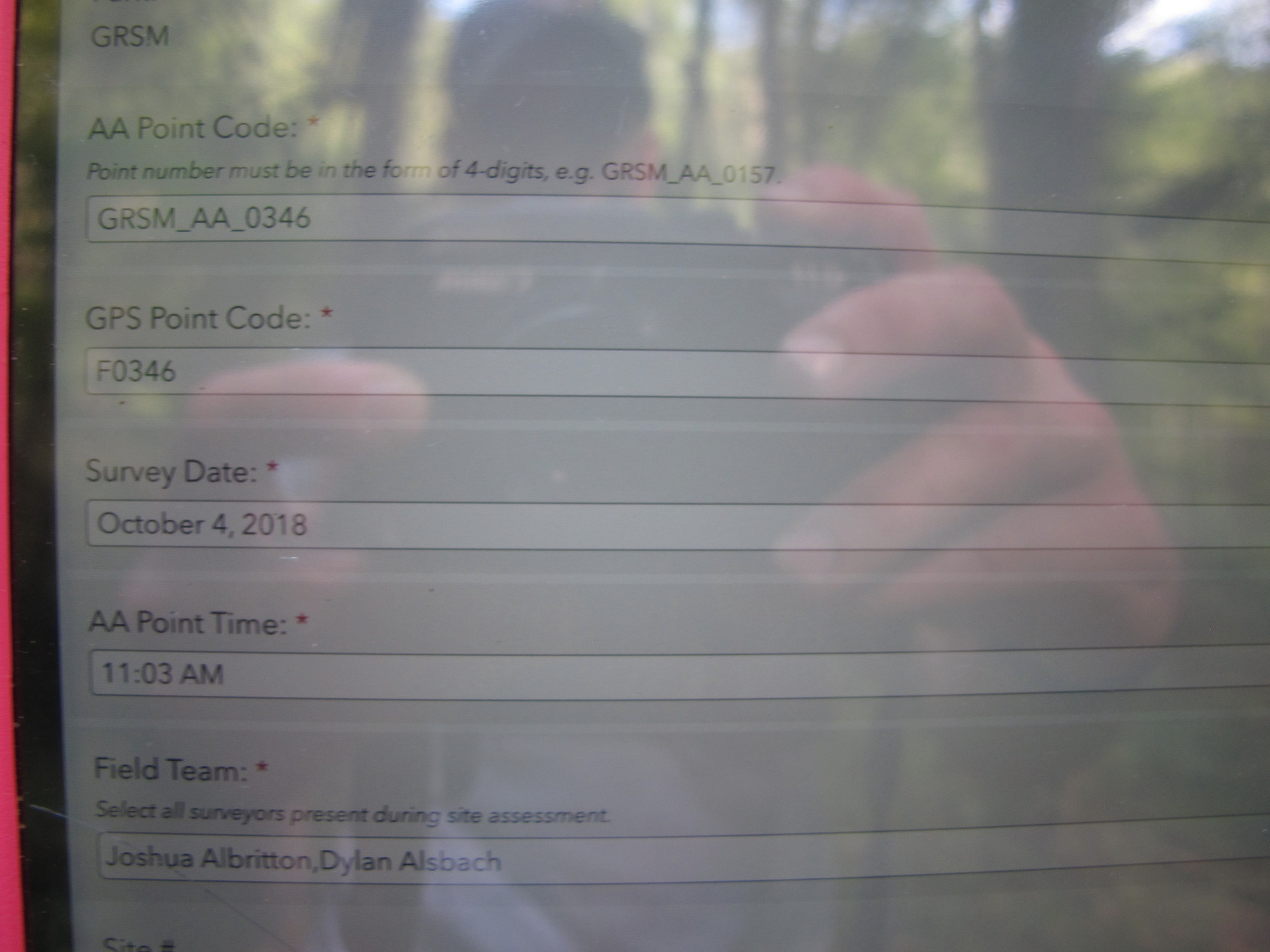 GRSM Accuracy Assessment. Plot Code: GRSM_AA_0346_1
