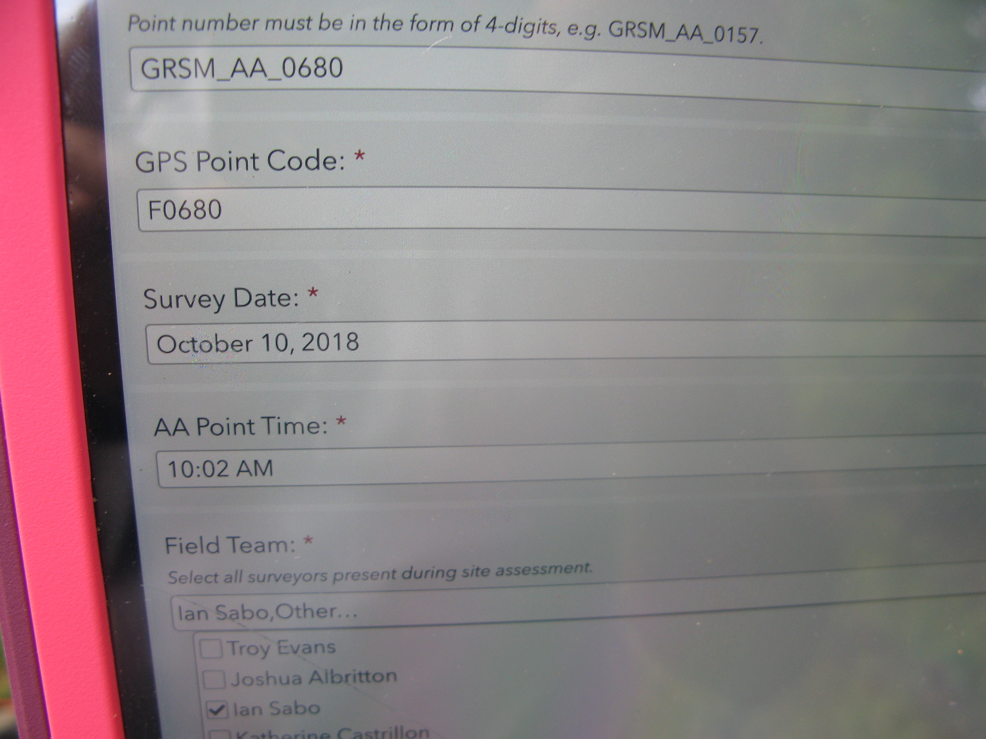 GRSM Accuracy Assessment. Plot Code: GRSM_AA_0680_1